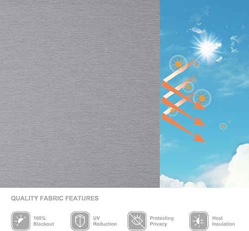 Miniatura 3 de Boolegon Persianas enrollables opacas para ventanas, persianas enrollables inalámbricas con cenefa de cassette, tela con aislamiento térmico y