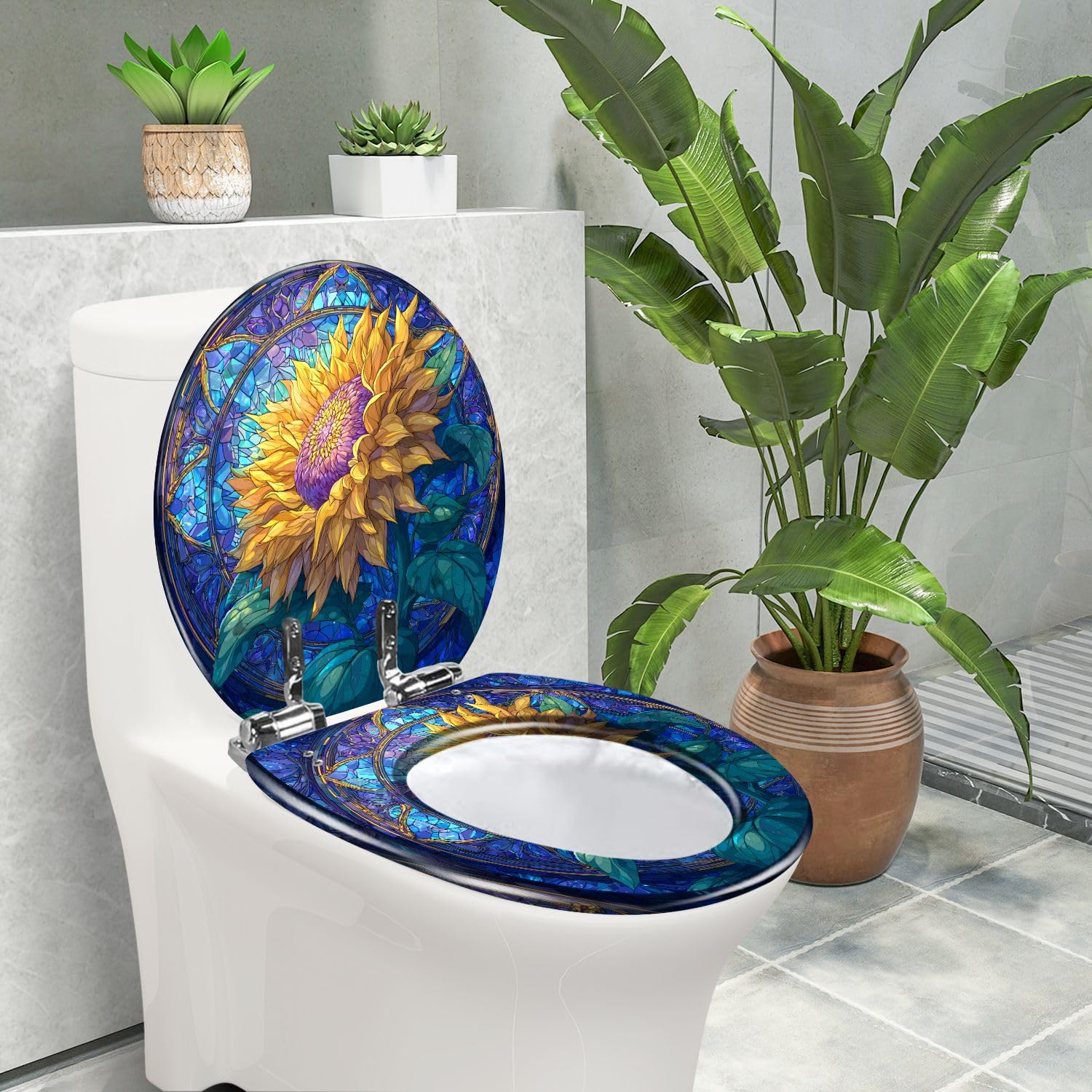 Asiento de inodoro redondo de cierre suave de Haven Home Goods