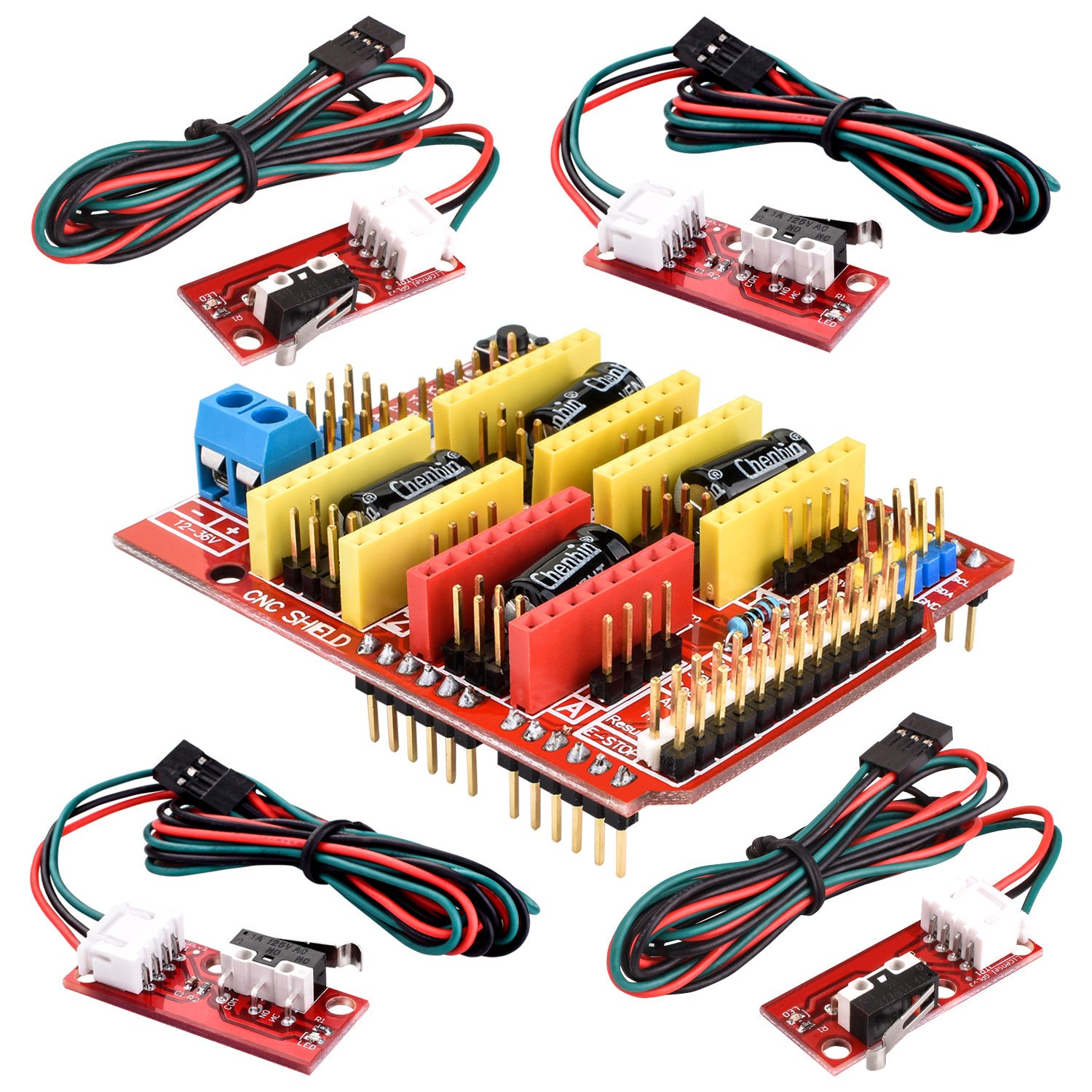 kuman Professional 3D Printer CNC Kit for Arduino, GRBL CNC Shield + R3 Board + RAAMPS 1.4 Mechanical Switch Endstop + DRVV8825 A4988 Nema 17 Stepper Motor Driver with Heat Sink KB02