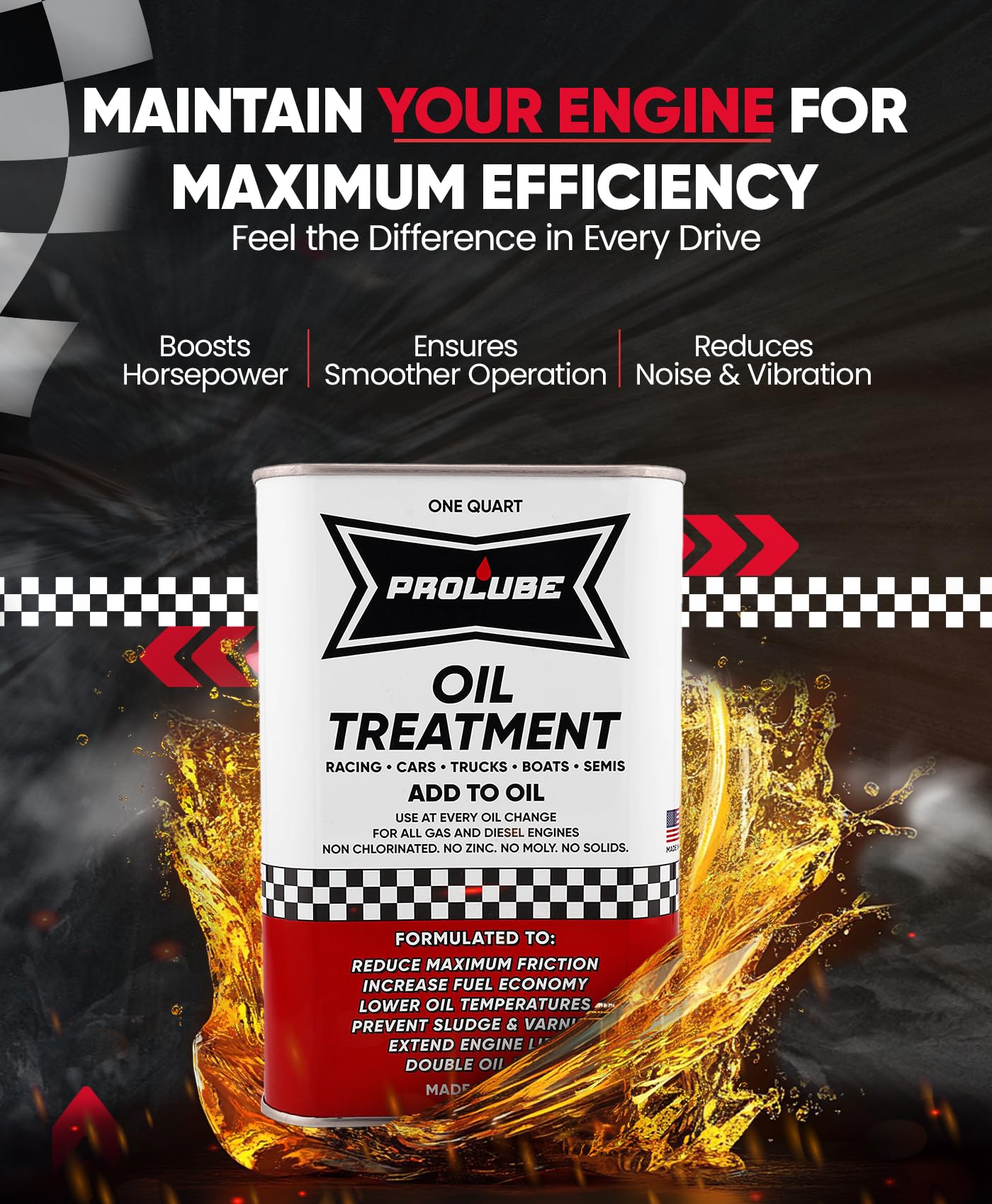 Prolube Oil Treatment - Engine Oil Additive for Gas Diesel Engines - Reduces Wear Noise Vibration - Boosts — view 2