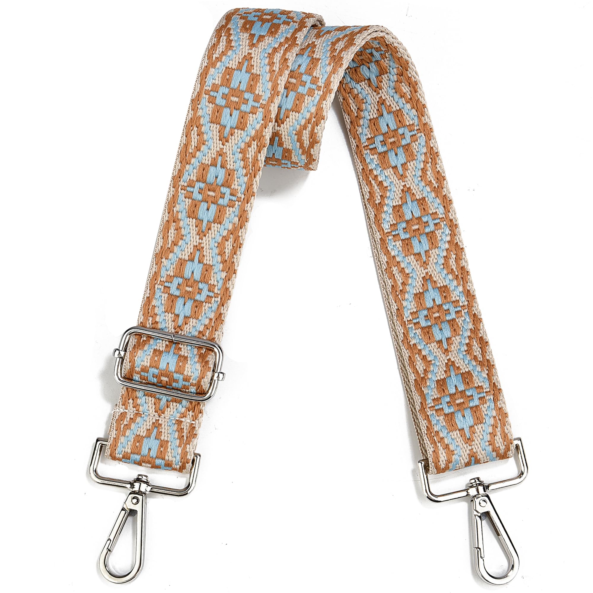 Wide Purse Strap Adjustable Replacement Crossbody Bag Strap Silver Hardware Shoulder Straps