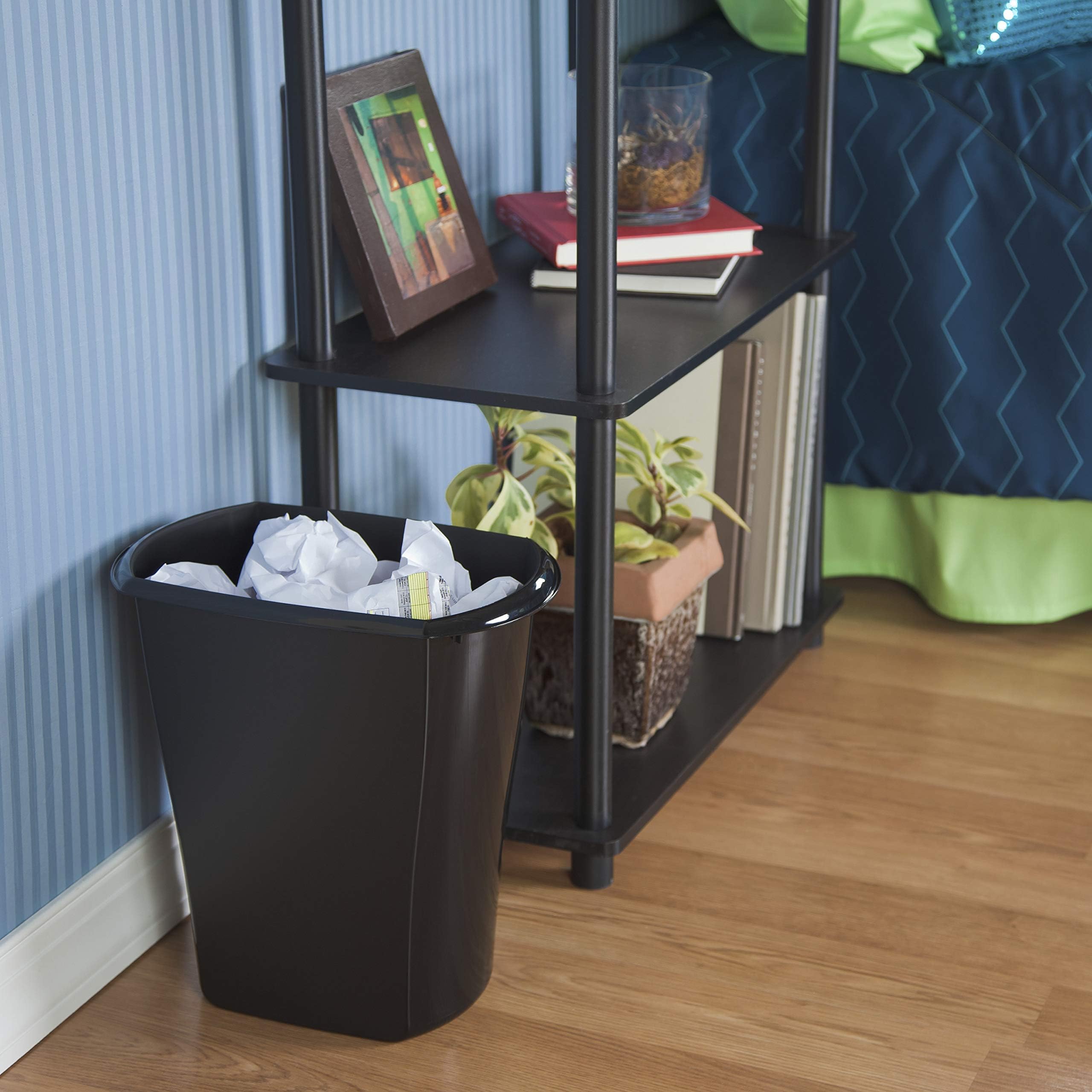STERILITE 10519006 Rectangular Wastebasket 3 Gallon Black