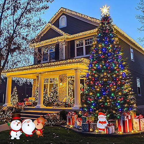 Miniatura 218 de JMEXSUSS Guirnalda de luces LED de 168 pies, 600 luces LED para el día de San Valentín, luces rojas de Navidad con alambre transparente, 8 modos