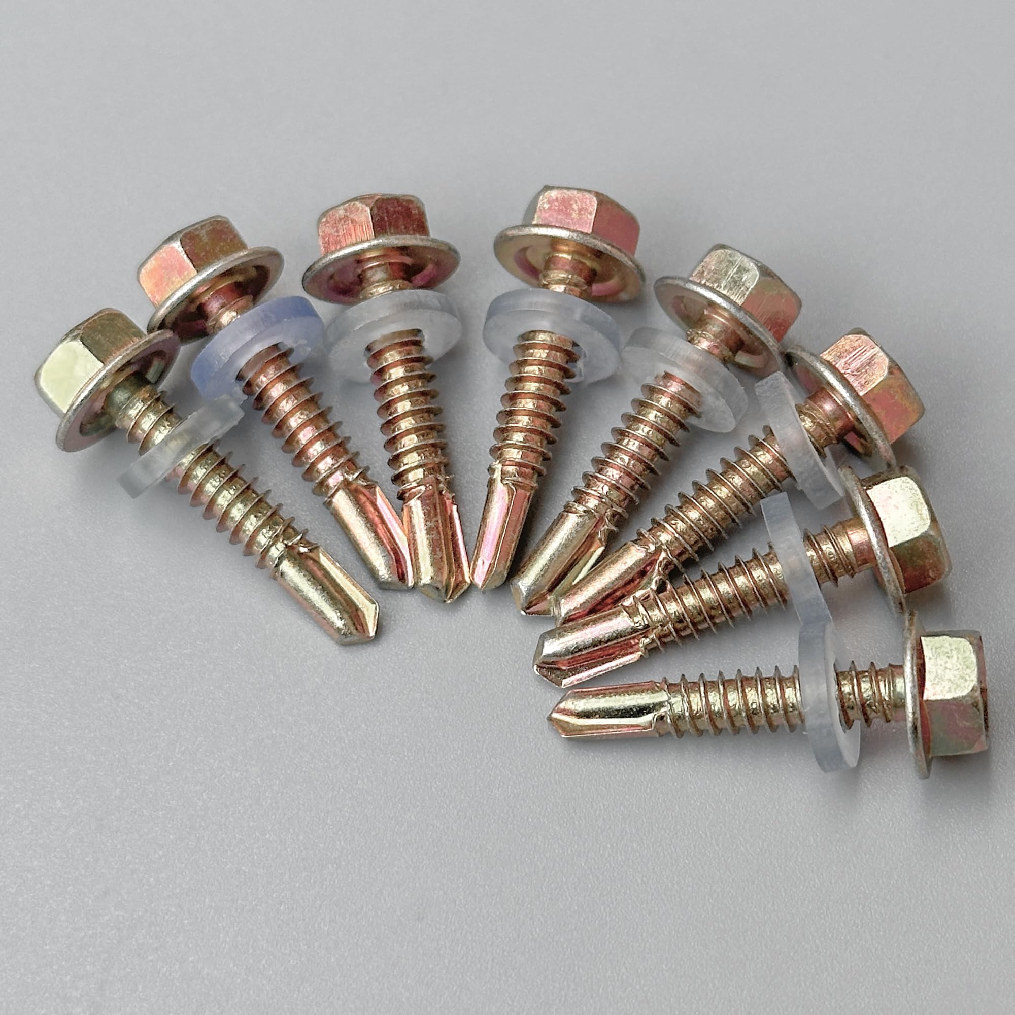 50 PCS Hexagon Self Tapping Self Drilling Screws with Pads for Metal Sheets,Wooden Sheets and Plastic Sheets (M4.8 * 30mm) - Image 2