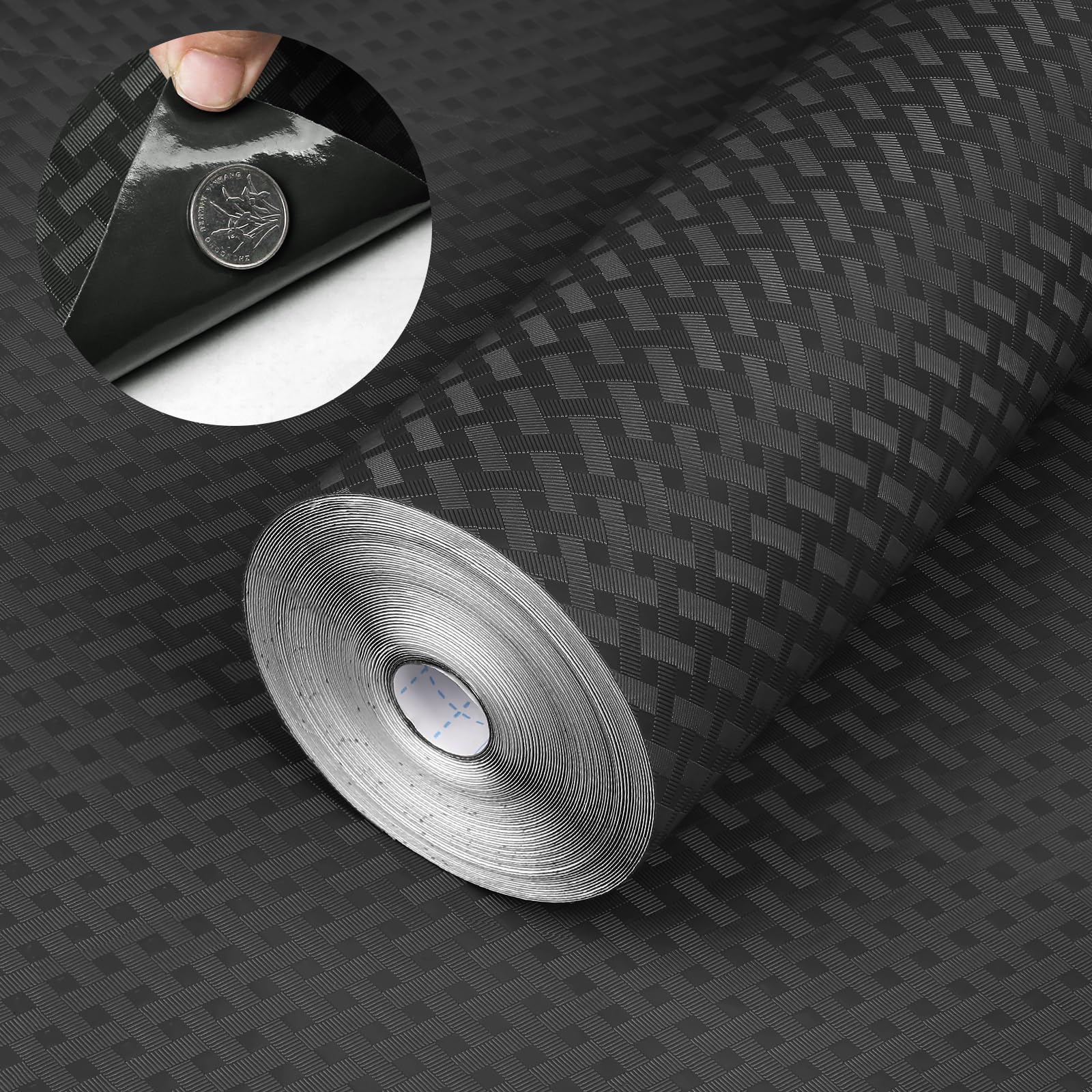 HooTown Self Adhesive Shelf Liner, 23.6" x 78.7" Contact Paper for Cabinets and Drawers, Waterproof & Oil-Proof Kitchen Cabinets Liner, Peel and Stick Cupboard Liner for Countertops,Shelves