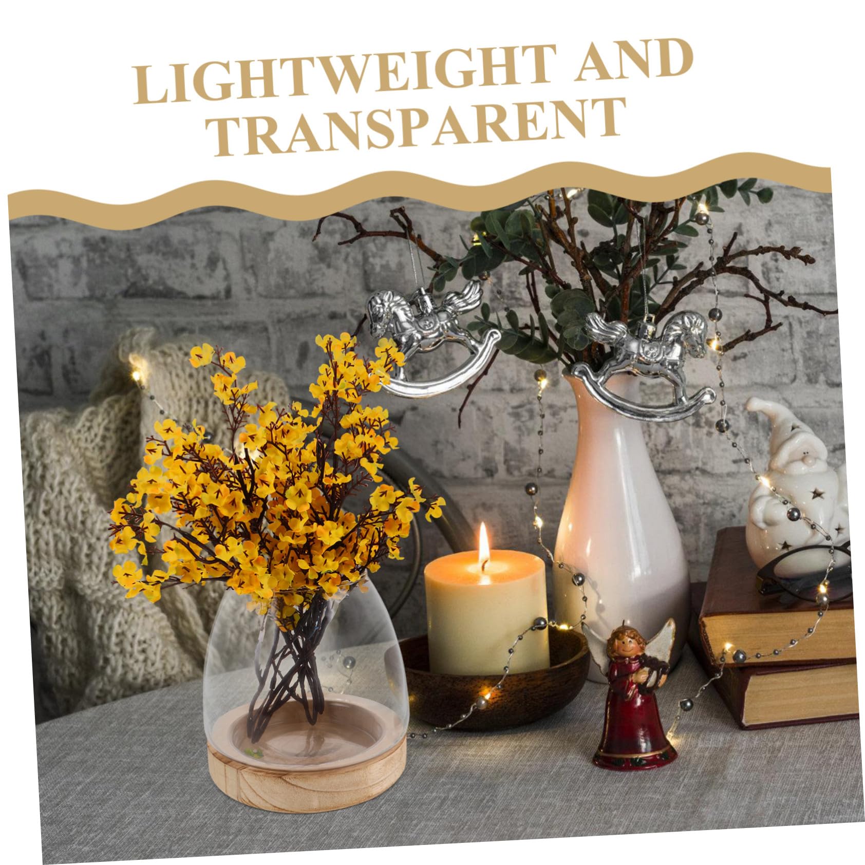 Vase Hydroponique Verre Transparent avec Base Pot Intérieur pour Propagation Eau Décor Élégant pour Table et Bureau Vase Large pour Micro-Paysage