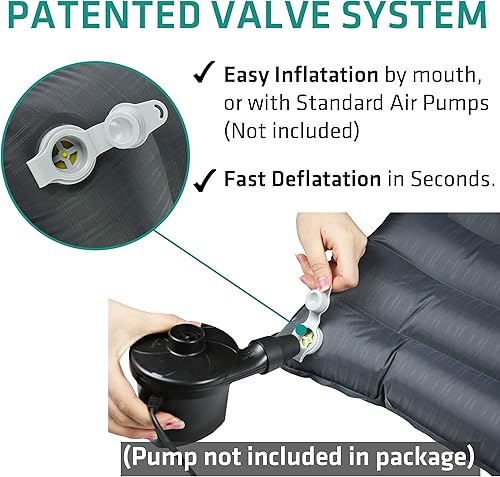 Miniatura 6 de TREKOLOGY UL80 - Colchoneta de dormir ultraligera – Colchoneta inflable para acampar – Alfombrilla compacta de nailon 40D – Colchón de aire ligero