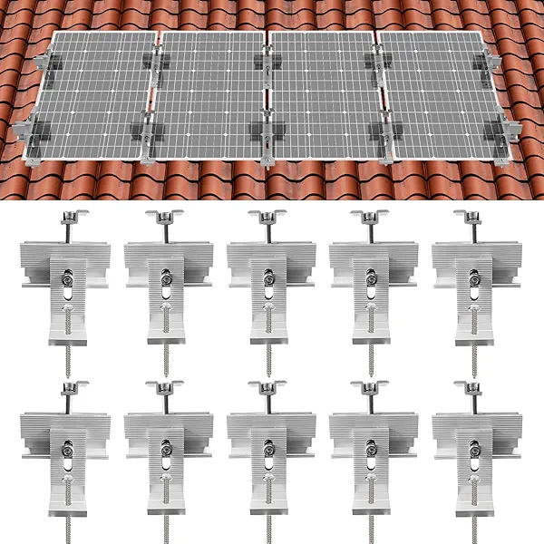 ECO-WORTHY Roof Solar Panel Mounting Bracket System Kit (Support 1-4 Pieces Solar Panels) for Wooden, Metal, Tile, Cement, and Most Kinds of roof 1 Sets Roof Solar Panel Mounting Brackets