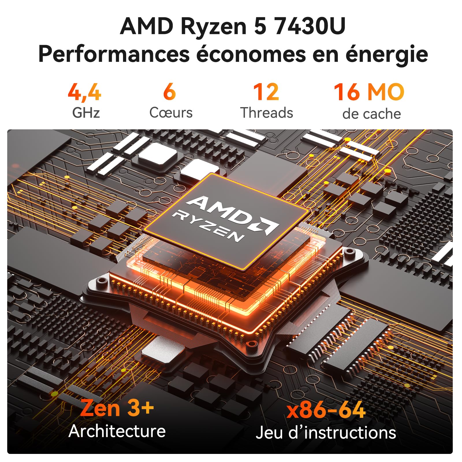 GEEKOM A5Pro Mini PC AMD Ryzen 5 7430U 16 Go RAM 512 Go SSD Aluminium Windows 11 Pro USB4 LAN 2,5G 8K Quad Display
