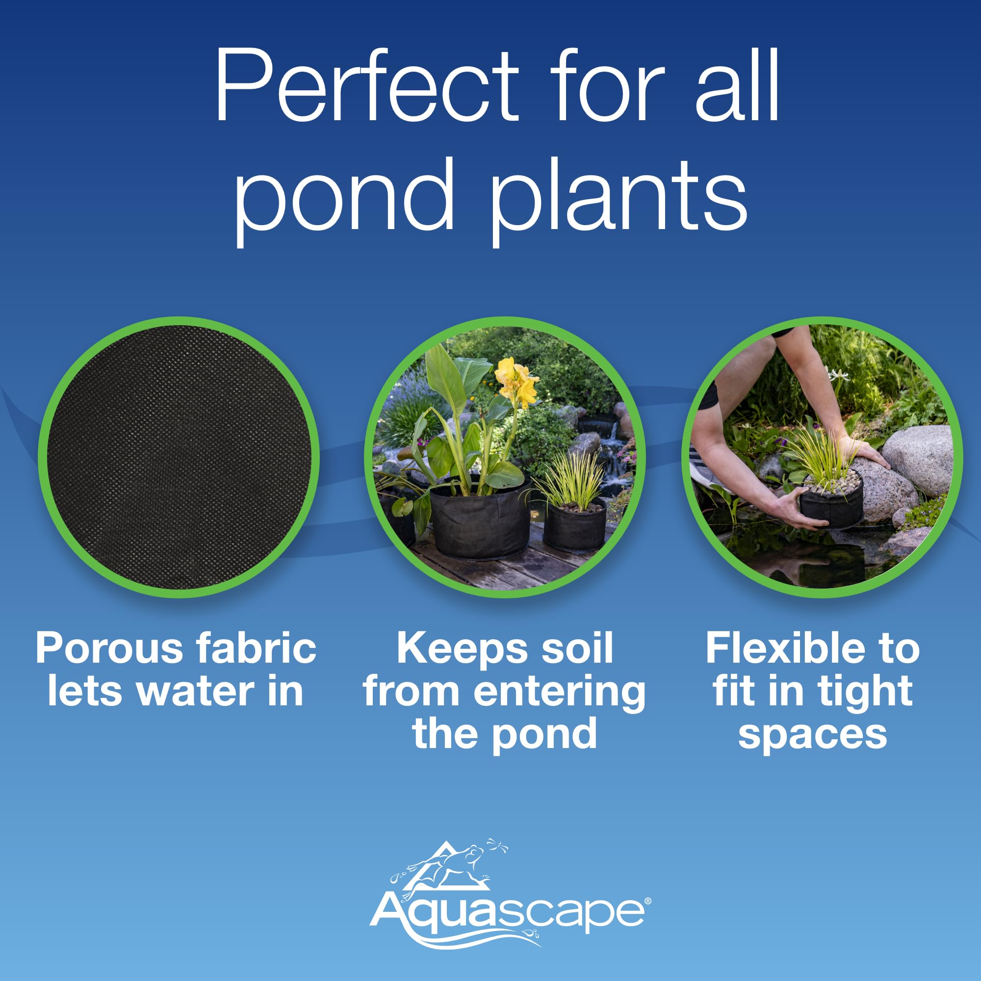 Aquascape Wasserpflanzentöpfe für Teich und Wassergarten, 20,3 x 15,2 cm, schwarz, 2 Stück | 98502