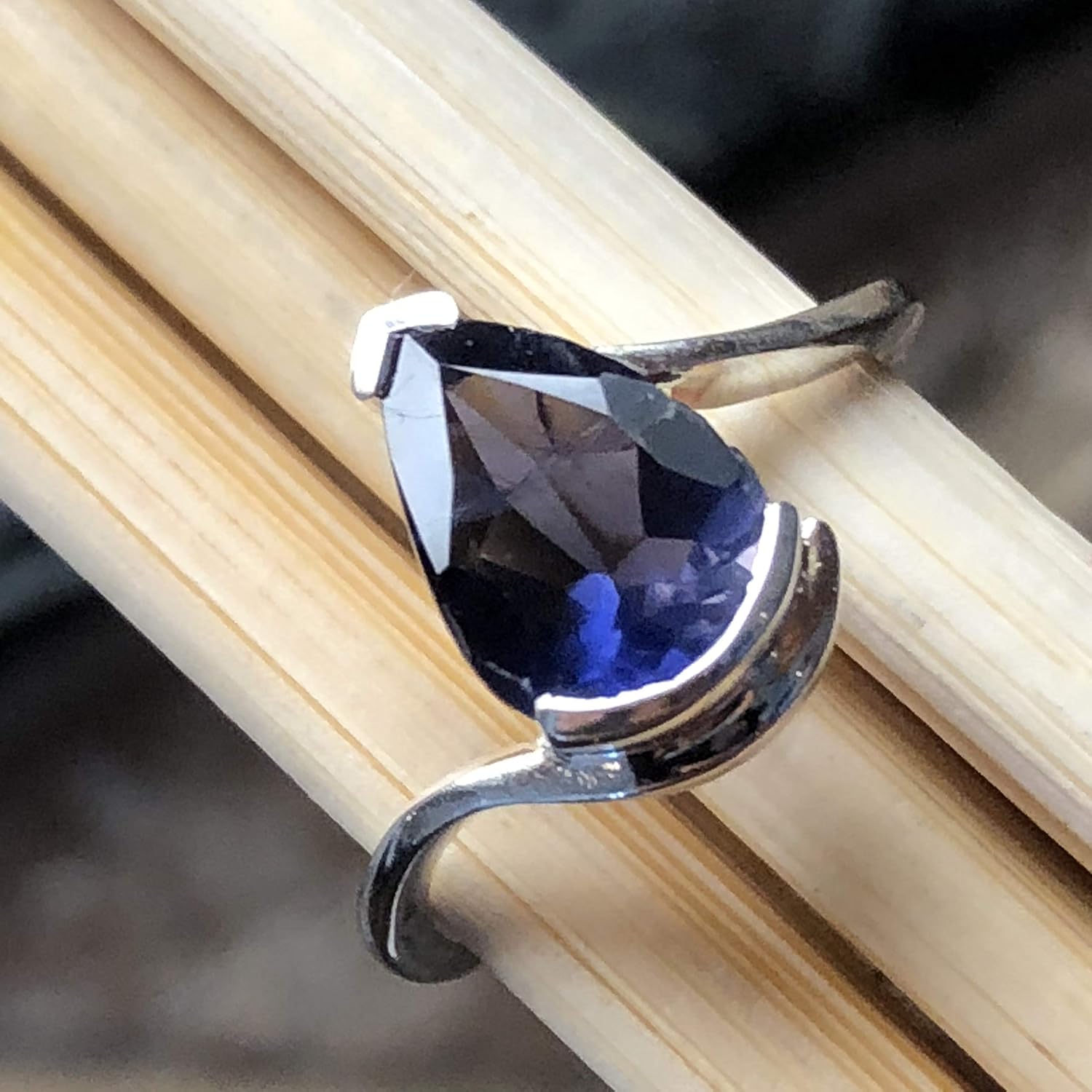 Natural 1.5ct Iolite 925 Sterling Silver Ring Size 6, 7.75, 8, 9 - Image 8