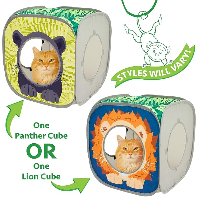 Foto 3 de 6 de Kitty City Jungle Cube Combo: Cubo Plegable para Gatos, túnel y Cama
