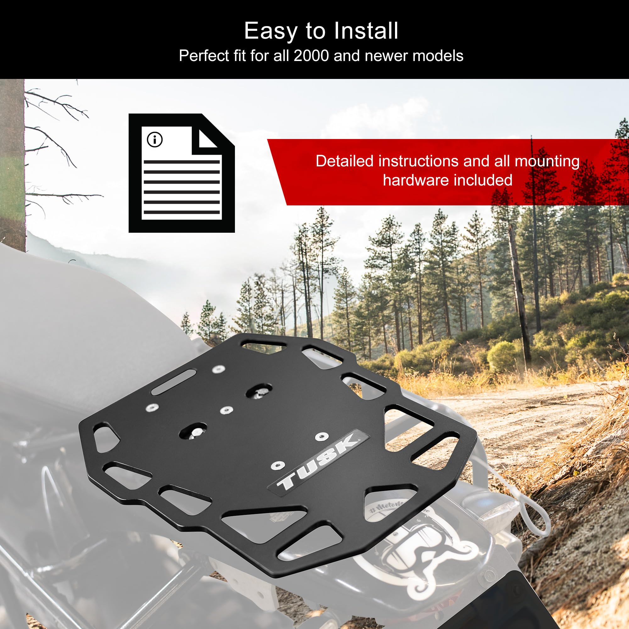 Amazon.com: Tusk Top Rack Luggage Carrier Rear Tail Rack