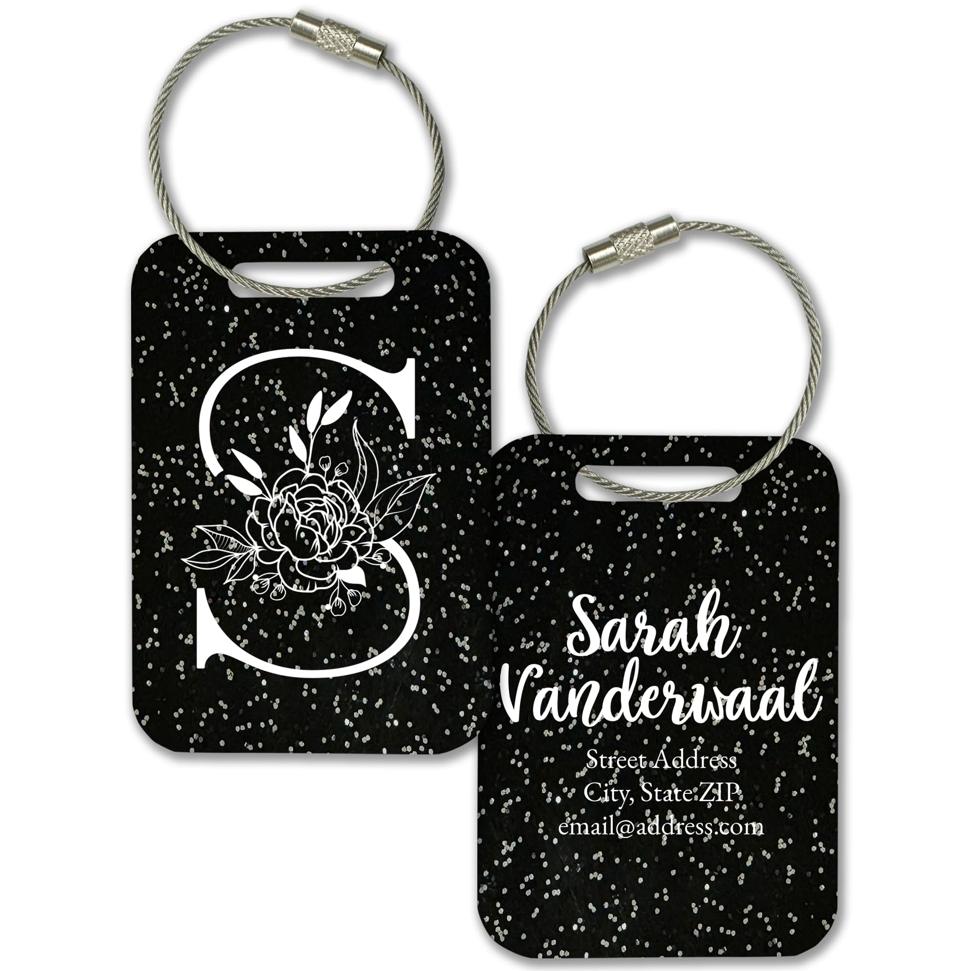 Personalized Monogram Name Tag for Luggage (3 or 6 Count Pack) | Custom Tag for Suitcase | Acrylic Name Tag for Travel | Choose Your Font & Color |