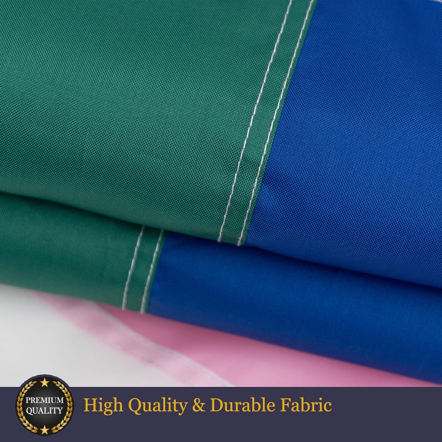 Homissor Pride Flag Outdoor 4x6 Sewn Stripes Progress Gay LGBT Lesbian Transgender Bisexual Flags Fade Resistant for Indoor Outdoor
