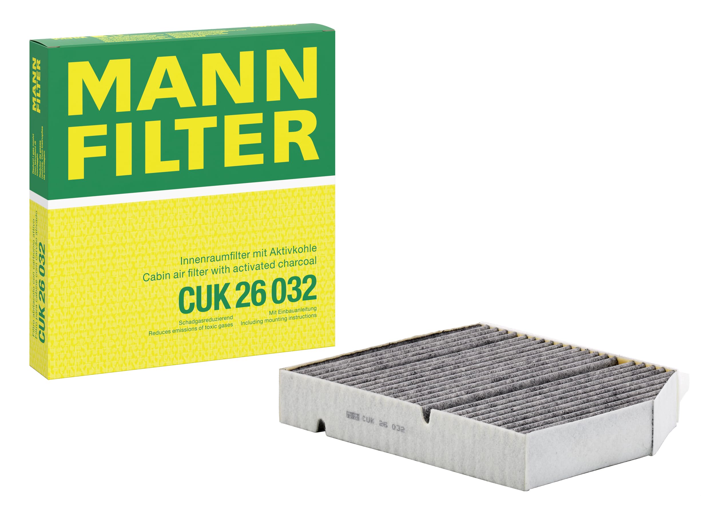 Filtro de aire de cabina de carbón activo MANN-FILTER para un habitáculo libre de polen 8