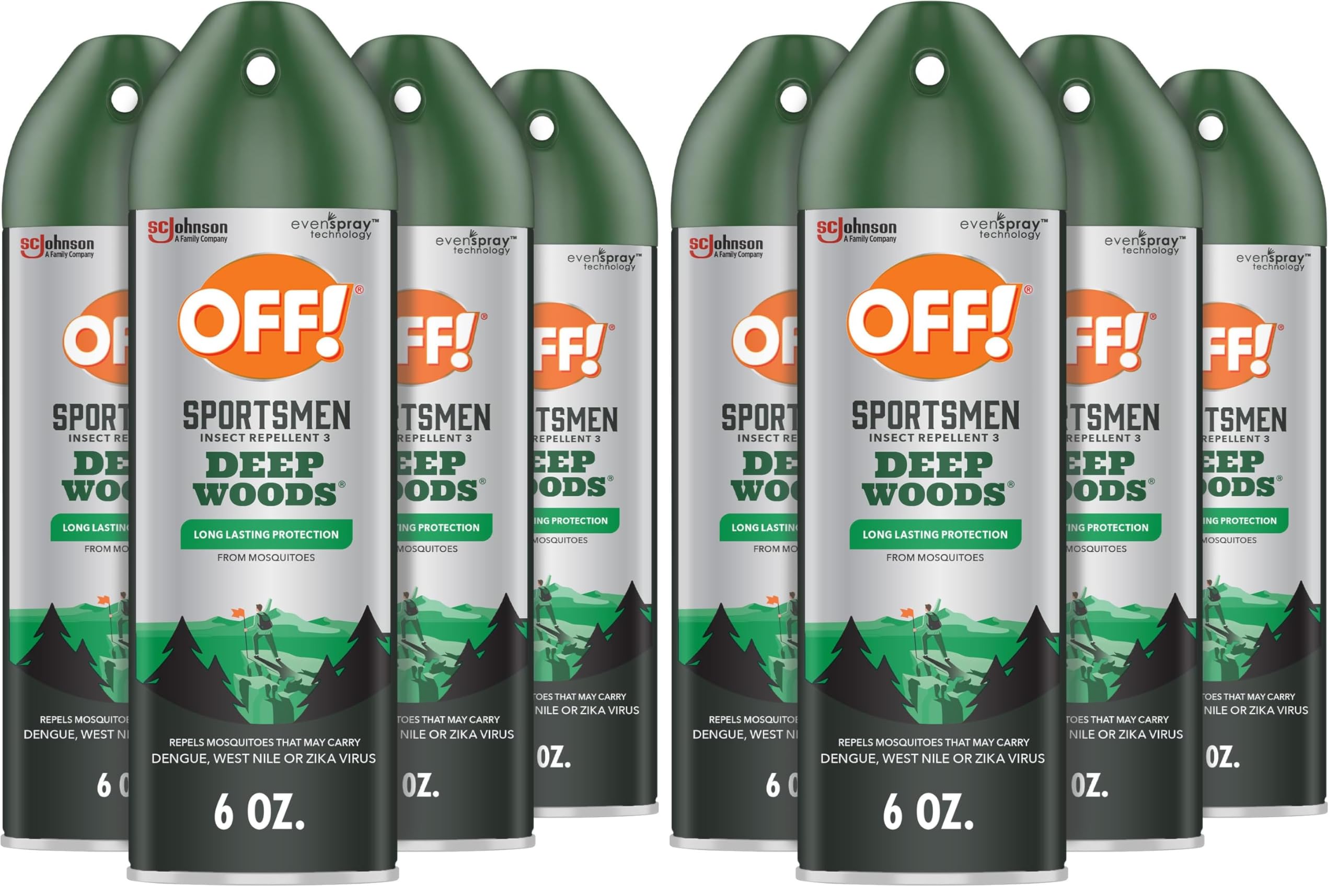 Deep Woods Sportsmen Insect Repellent Aerosol, Bug Spray Containing 30% Deet, Protects Against Mosquitoes, 6 Oz, 4 Count (Pack of 2)