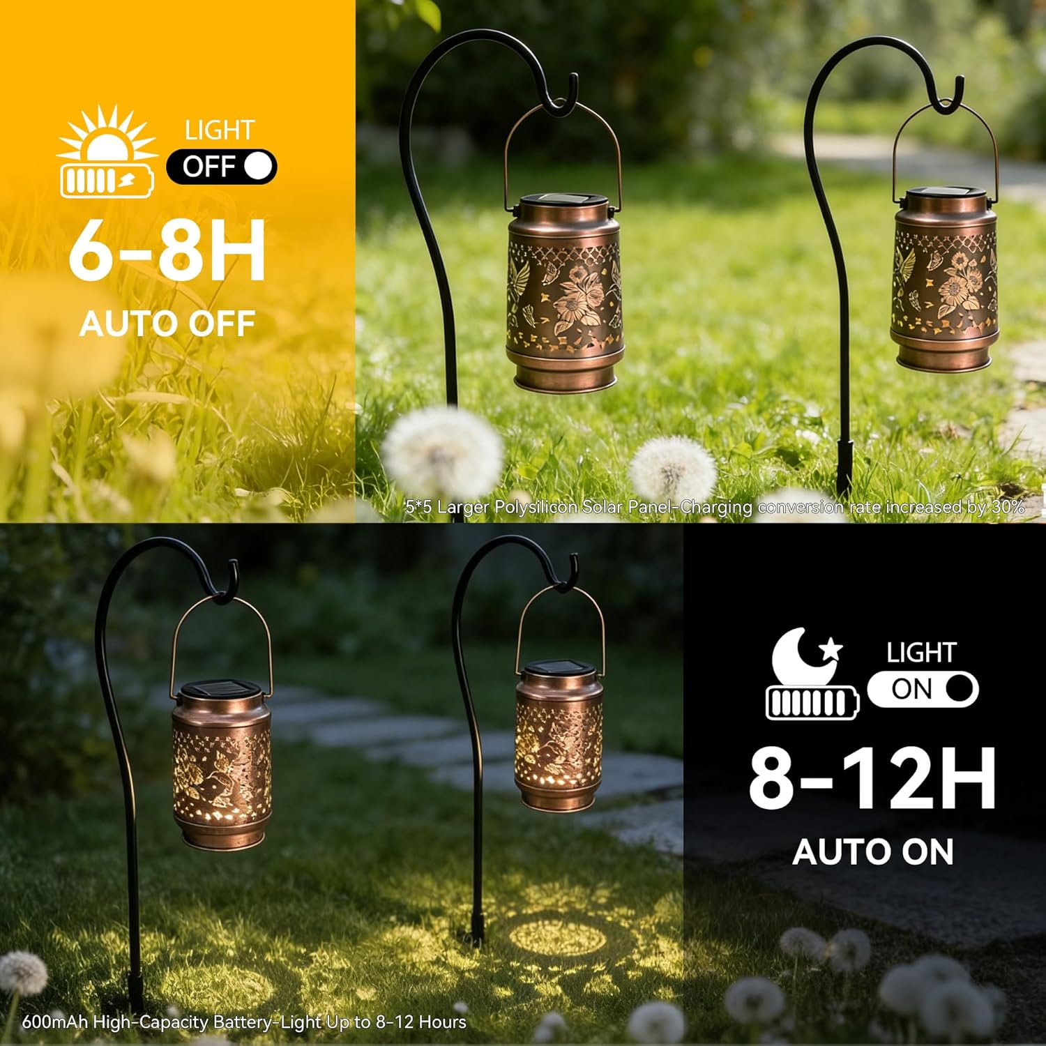 Birthday Gifts for Women, Mother's Day Gifts for Mom & Grandma, Solar Lanterns Outdoor Waterproof, Hummingbird Hanging Solar Lights for Yard Patio & Garden Decor