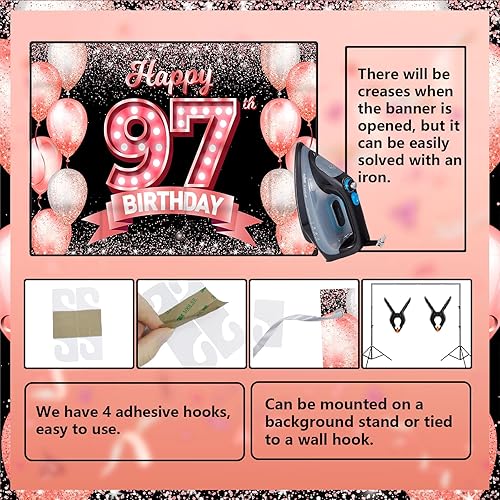 Vista 110 de Happy 21st Birthday Rose Gold Banner Backdrop Cheers to 21 Years Old Confetti Balloons Theme Decor Decorations for Women 21 Years Old Pink Birthday