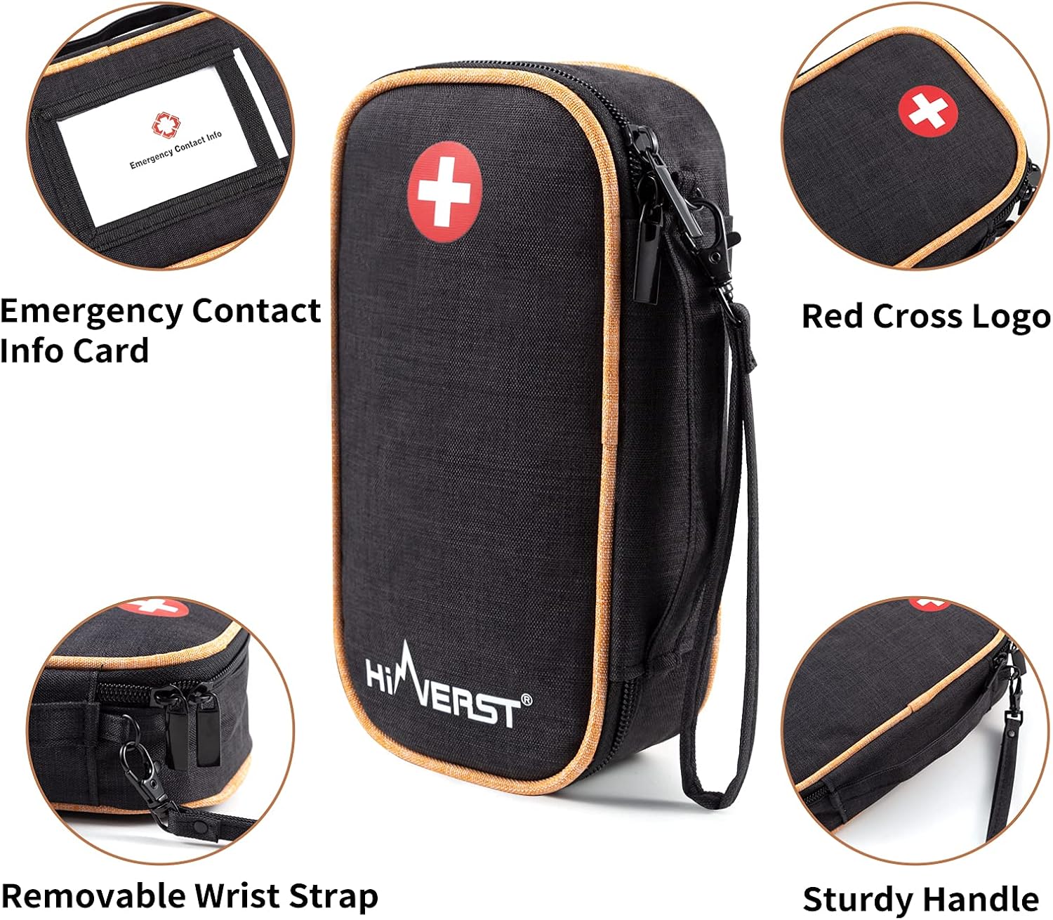 Insulin Cooler Bag with 2 Ice Packs, Diabetes Medication Organizer Keeps Insulin Cold for Long Time, Large Capacity Portable Medicine Storage with Medical Alert Keychains, Water-Resistant (X-Large)