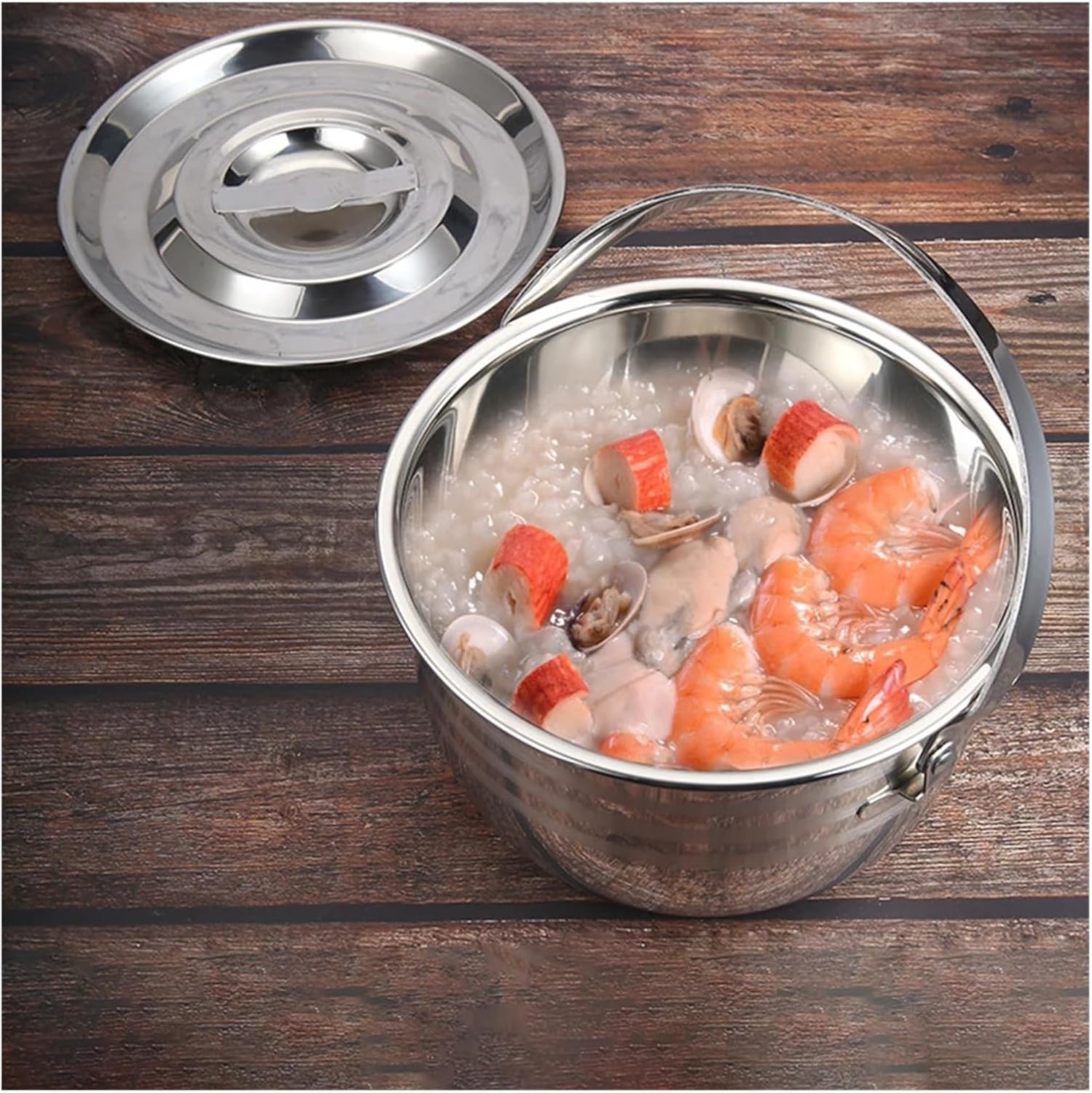 Compatible for Pot Cooking Camping Cookware Stew Stainless Steel Soup Stock Portable Stockpot Lid Pots Kettle Outdoor Camp Saucepan Campfire