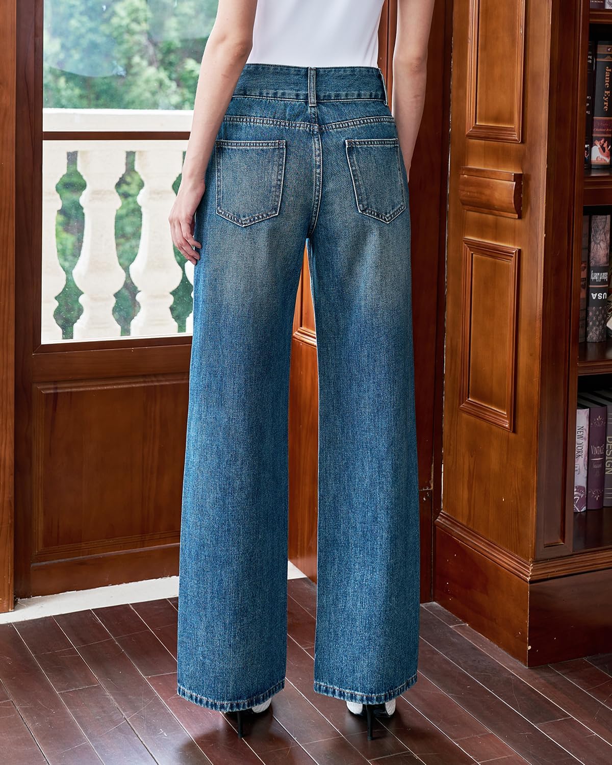 Women’s High Waisted Baggy Jeans – Stretchy Wide Leg Tummy Control Straight Leg Denim Pants Trendy Jeans for Women 2025 - Image 3