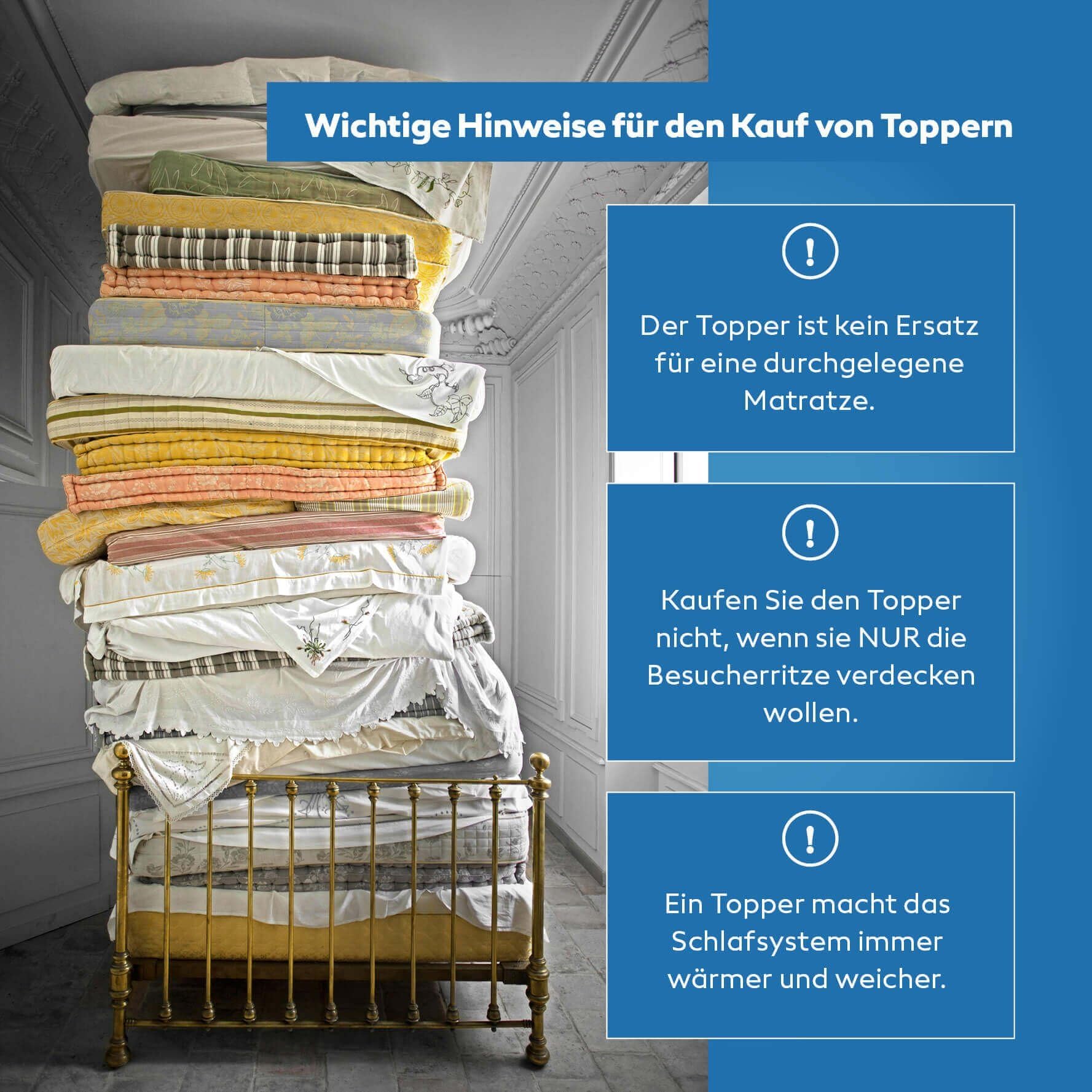 Visco Topper 100 x 200 cm – Suave y cálido – Memory Foam RG 50 – Öko-Tex® Standard 100 – Funda lavable a 60 °C – Cubrecolchón para canapé, sofá y cama – Fabricado en Alemania