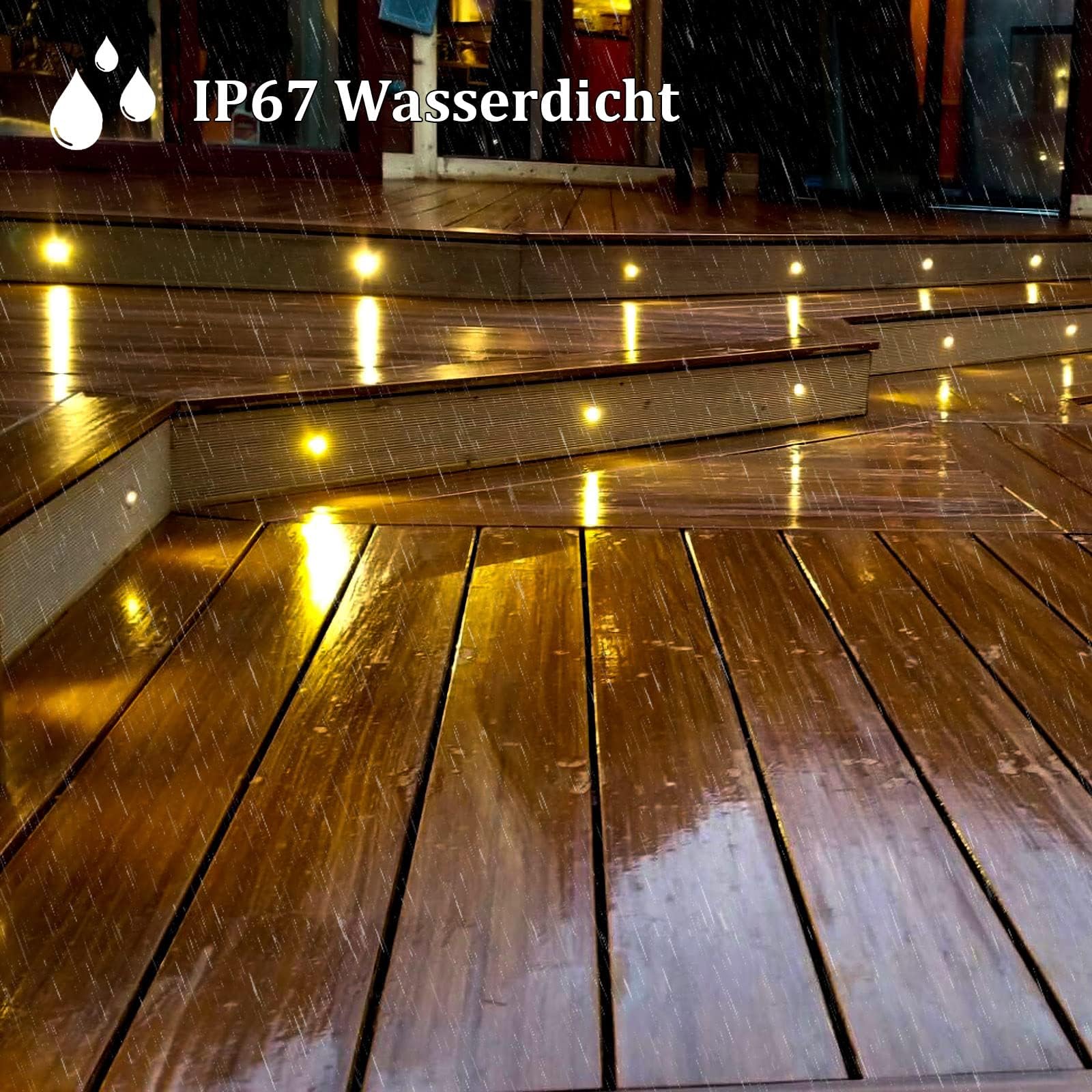 16er Set Warmweiß Bodeneinbaustrahler Aussen LED, Ø31mm