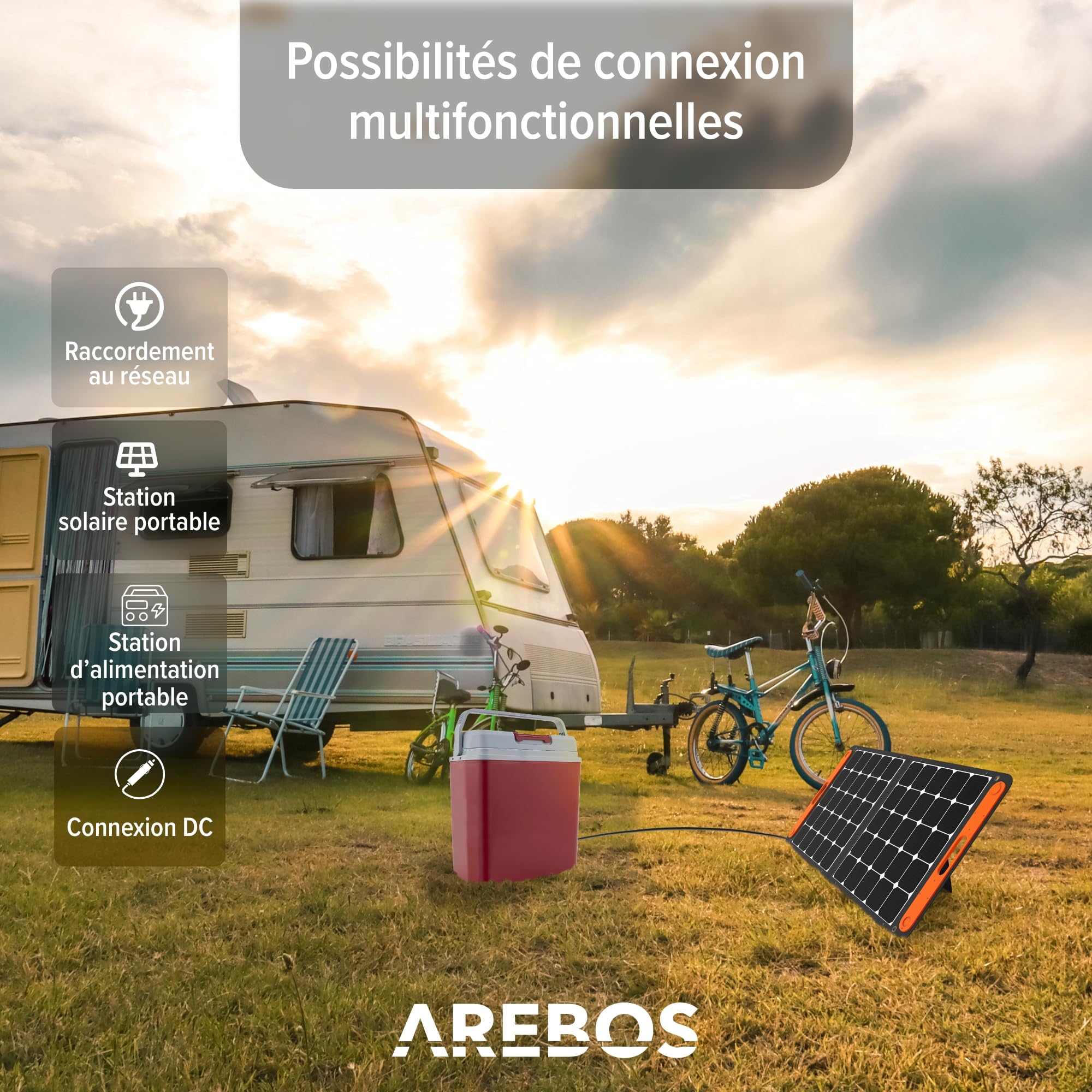 Arebos 20 L Boîte réfrigérante | Boîte chauffante thermoélectrique | Glaciere Allume Cigare | Glaciere électrique | sur Secteur | Mode éco | 12/230 V pour Voiture et Prise de Courant