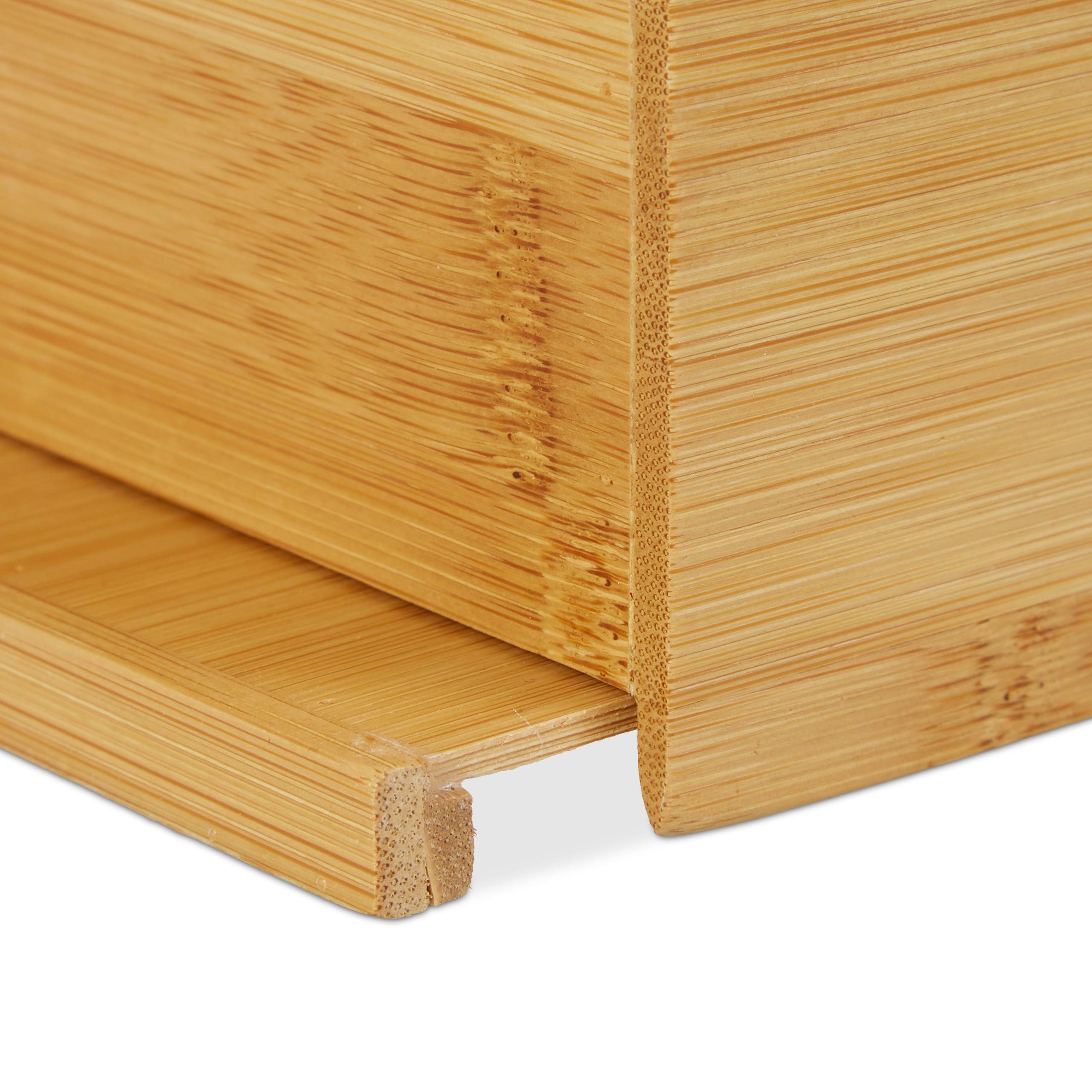 Relaxdays Bambusowe pudełko na chusteczki kosmetyczne, wys. x gł.: 8,5 x 27,5 x 15,5 cm, dozownik chusteczek higienicznych i kosmetycznych, naturalny