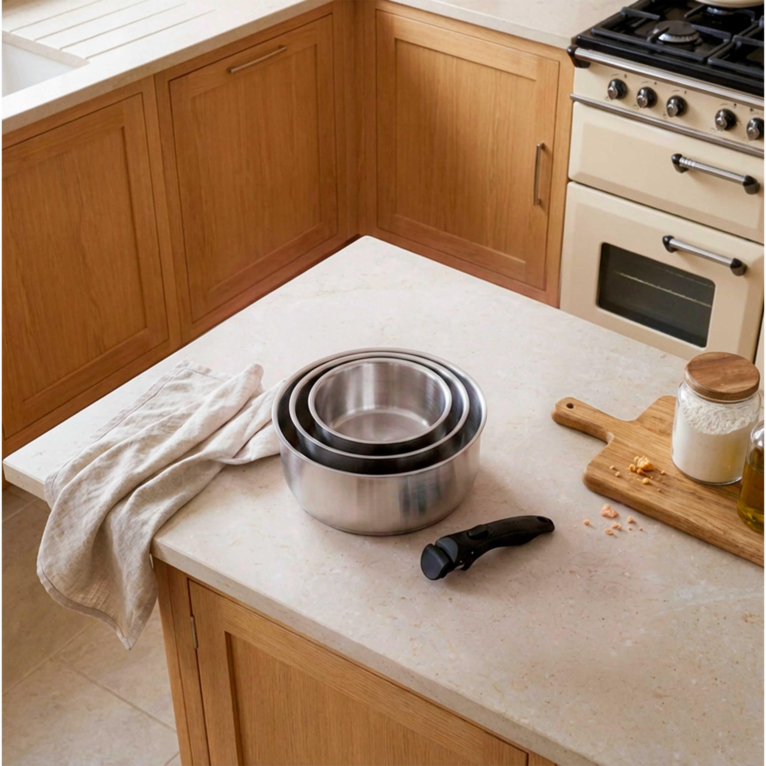 Russell Hobbs Smart Clip Zestaw garnków 4 szt., stal nierdzewna, 18/20 cm