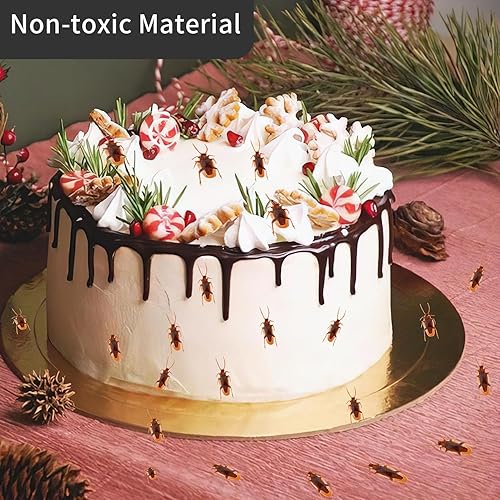 Vista 18 de Diueoly Cucarachas falsas, 100 piezas de cucarachas falsas de plástico, divertidos juguetes de chiste, cucarachas falsas realistas, bromas, regalos