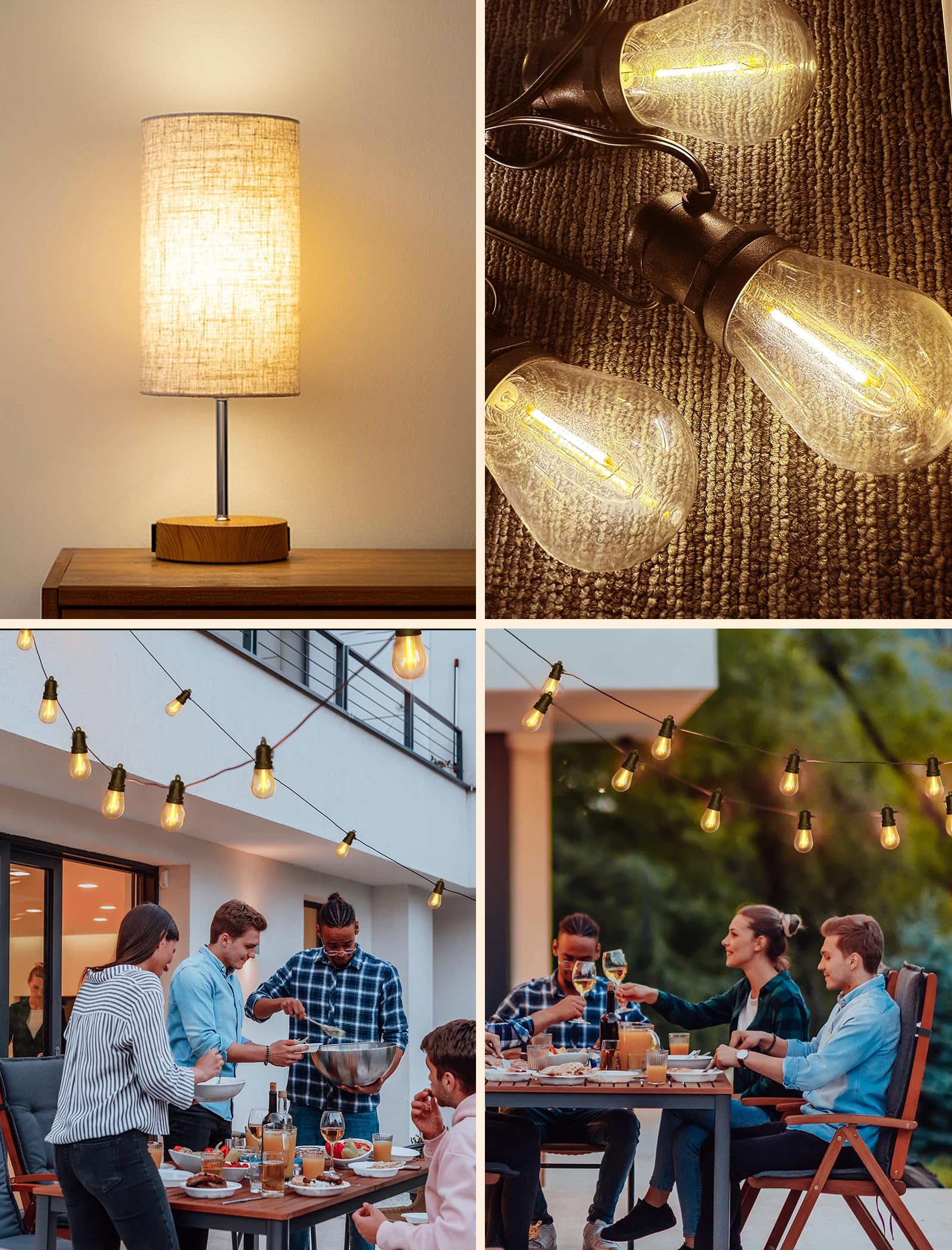 12 Pack LED Replacement Bulbs E12 T13 LED Light Bulbs for Outdoor String Lights Shatterproof Dimmable E12 Candelabra — view 7