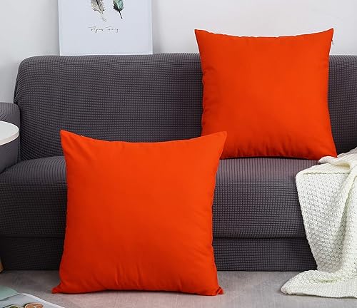 TangDepot - Funda de almohada hecha a mano 100% lona de algodón, Anaranjado Oscuro