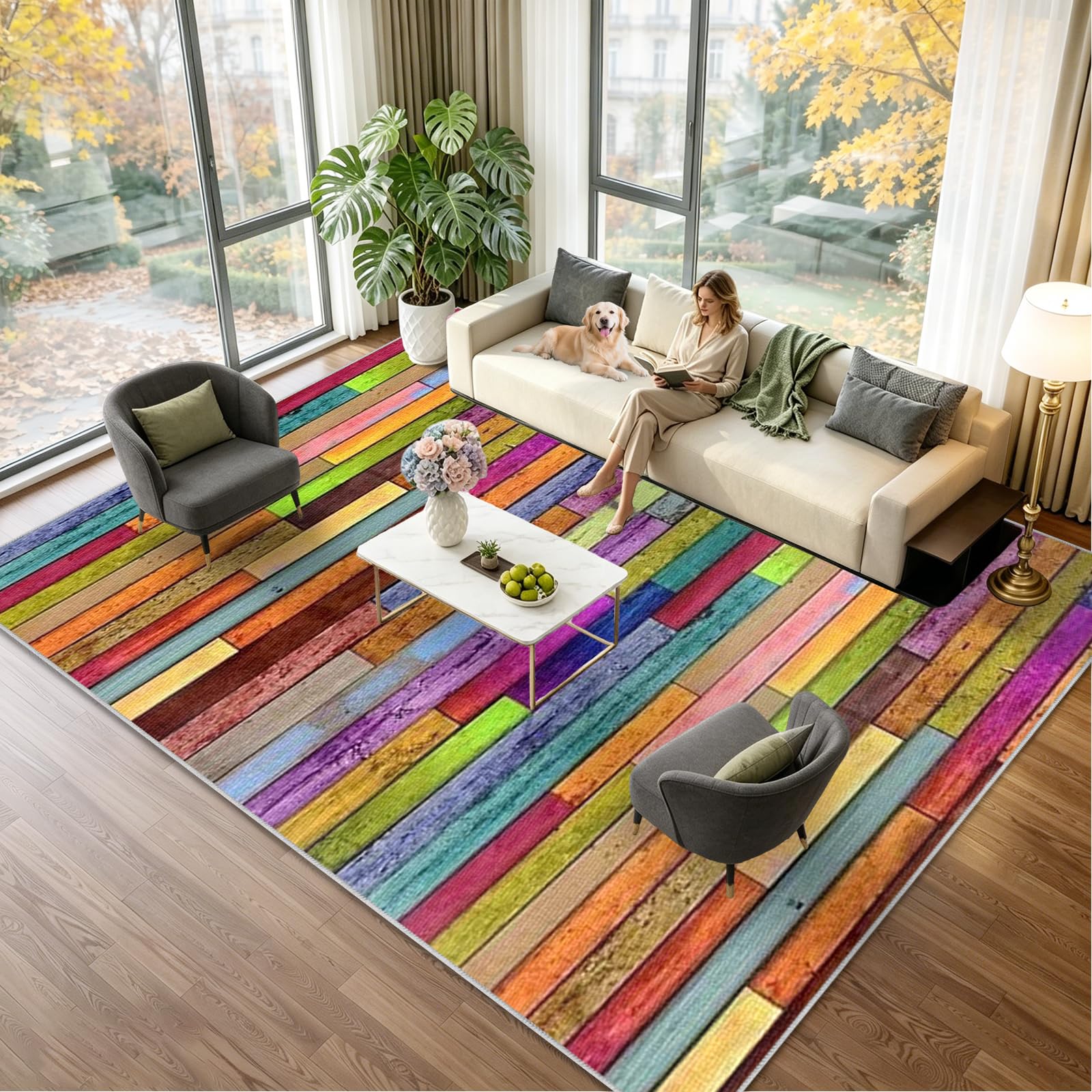 Tapis salon moderne géométrique pour sublimer votre pièce de vie familiale 200x280cm