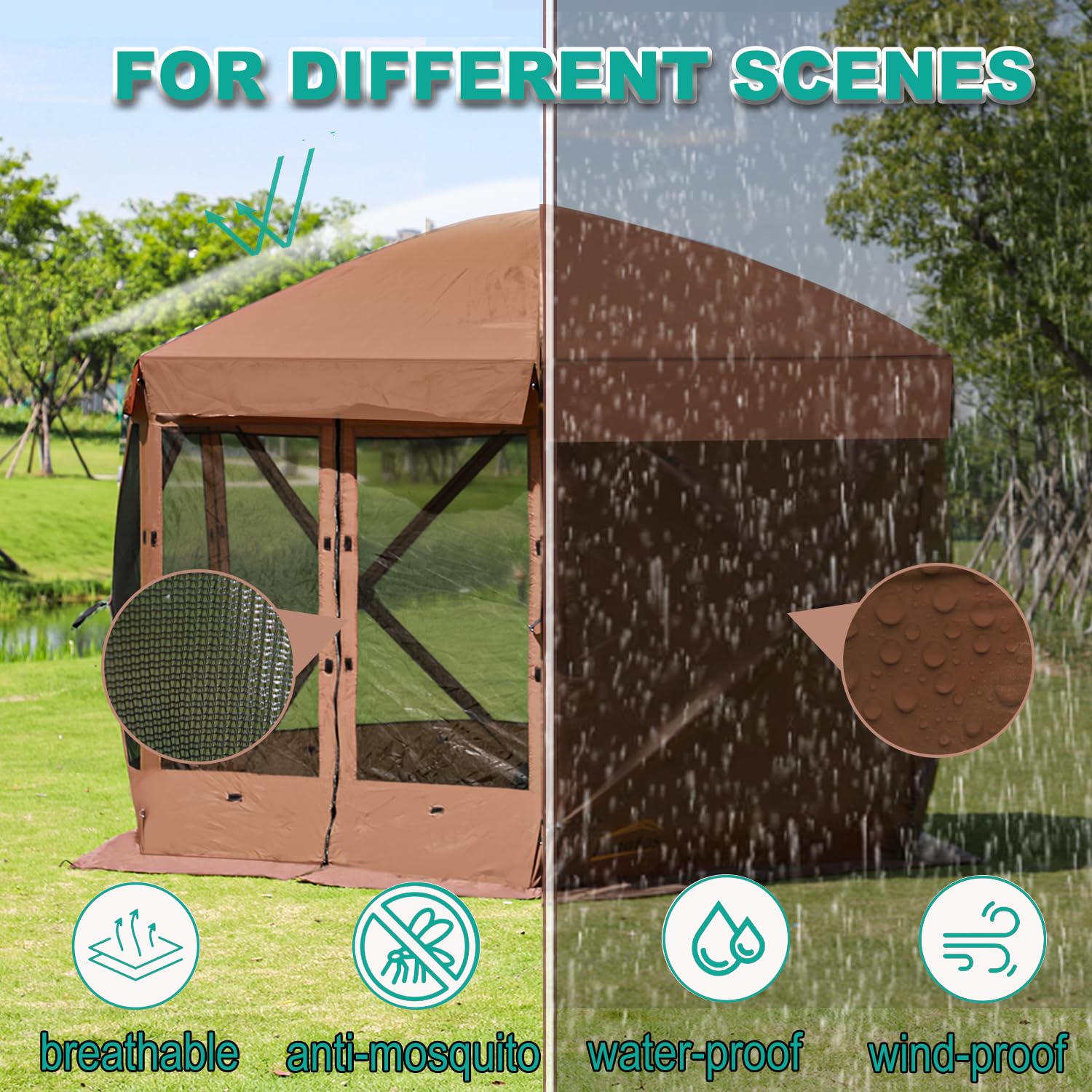 Amazon.com : Lenotos 10 x 10 FT Pop Up Screen Tent, Portable