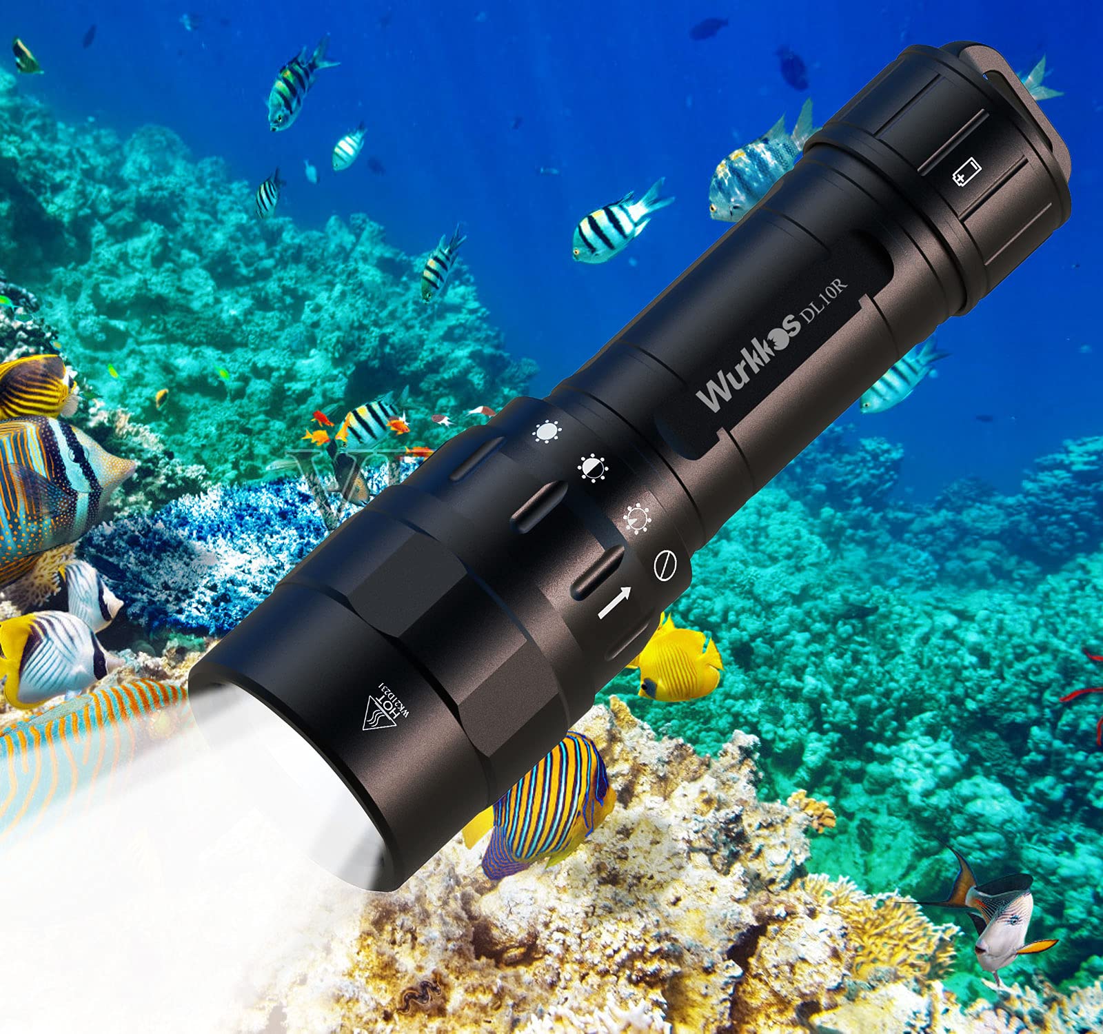 Buy Wurkkos DL10R Diving Torch, 4500 Lumens Dive Torch Builtin USBC