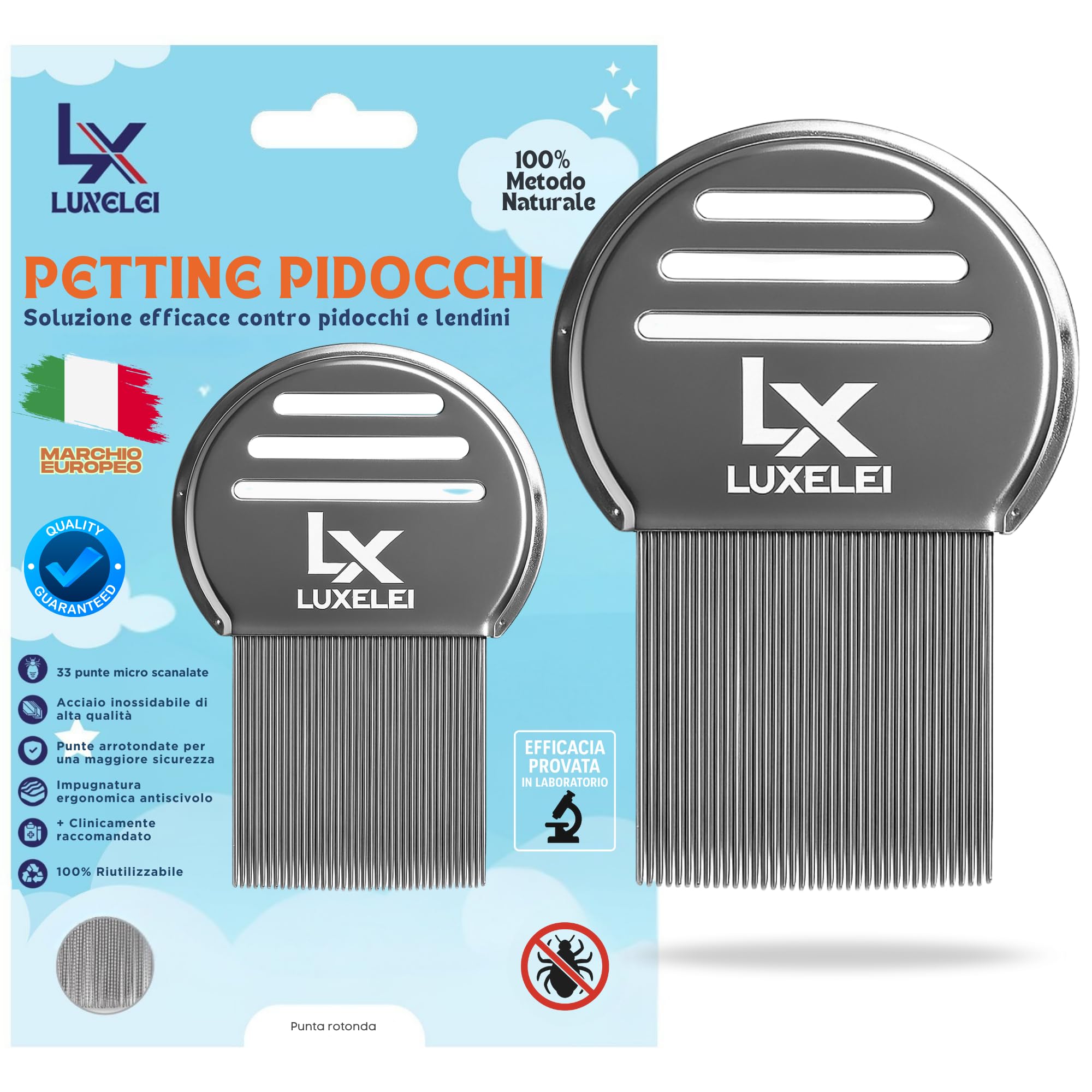 Pettine Pidocchi e Lendini Raccomandato dai Pediatri - Pettine Pidocchi Bambini