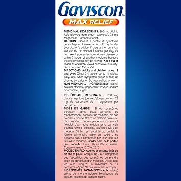 Gaviscon Max Peppermint Tablet, 50 Count
