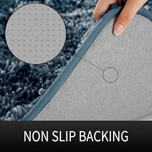 Miniatura 81 de Yimobra Juego de 2 alfombras de baño, alfombra de baño suave y absorbente y alfombra de inodoro en forma de U con respaldo antideslizante, alfombras