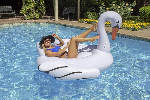 Miniatura 9 de Poolmaster Flotador de piscina Jumbo Rider, cisne, blanco, extra grande
