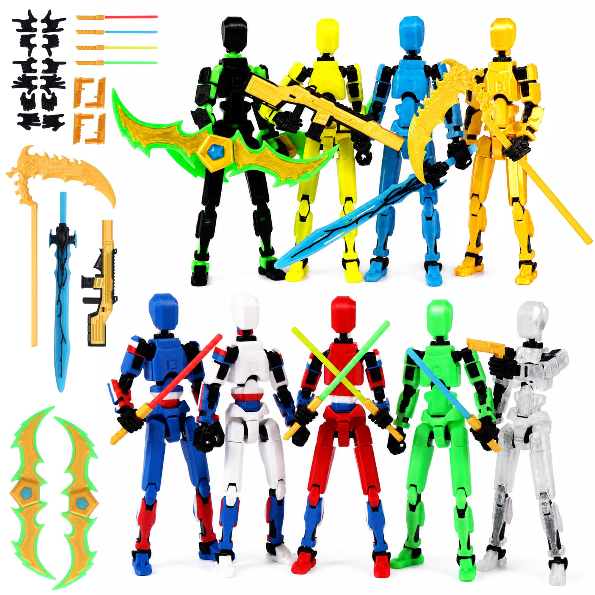 MerryXD 9 Pack Assembly Completed T13 3D Action Figure,Dummy Nova Titan Lucky 13 Action Figure 3D Printed Multi-Jointed Movable Toy