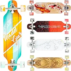 Skate Cruiser para adultos e adolescentes – Deck de bordo leve de 78,7 cm – Rodas lisas de 70 mm – Madd Gear Longboard