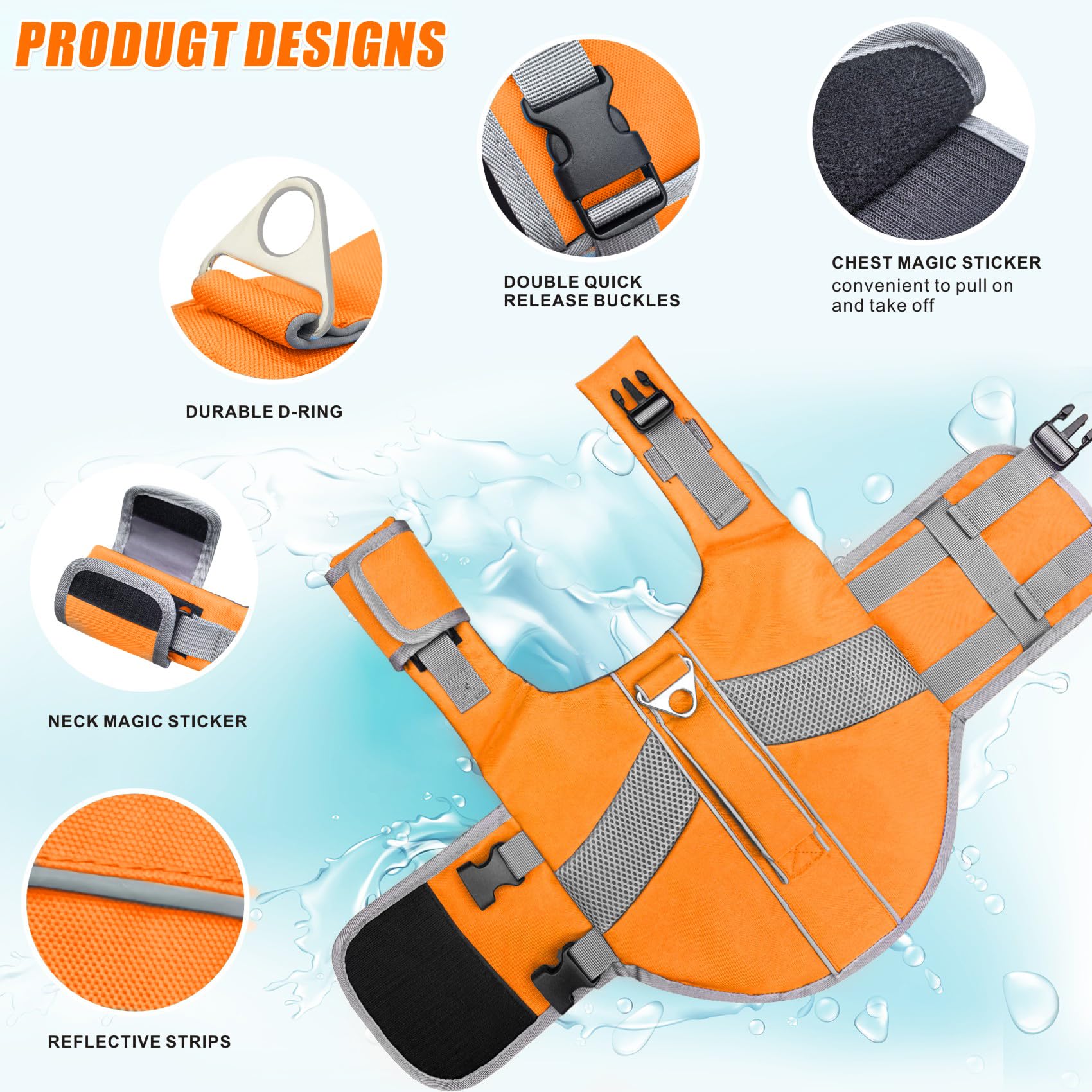 Salvagente Cane Giubbotto di salvataggio Alta Flotation, Cappotto riflettente per il nuoto Nautica Surf Kayak (XS)