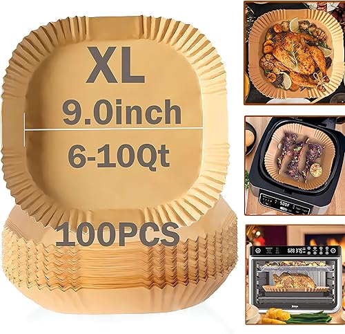 Miniatura 7 de AILIFEER Forros de papel desechables para freidora de aire 100 piezas de 79 pulgadas con diseño de mango para freidoras de aire de 5 a 8 cuartos 79