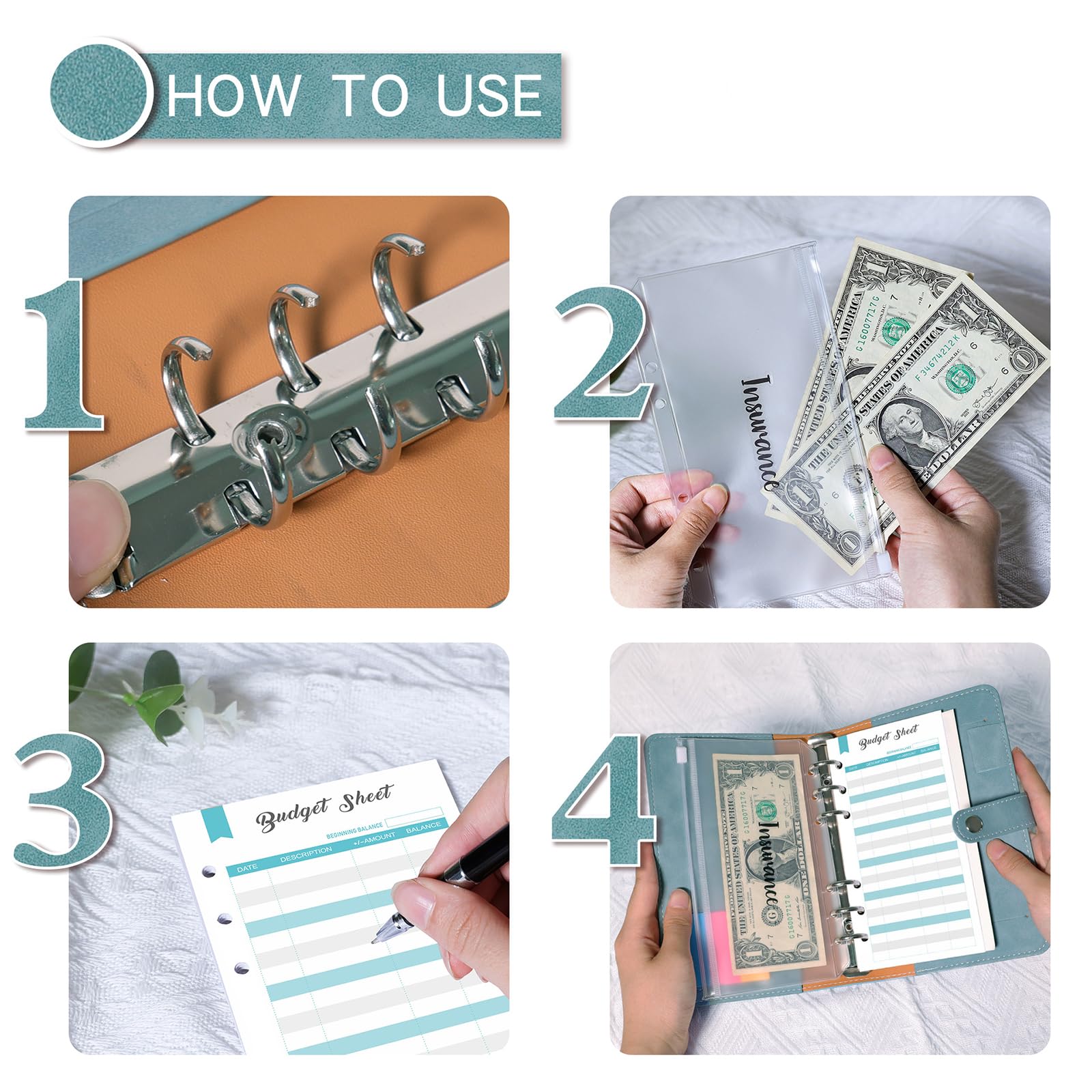 Budget Planner Con Buste A6 - Organizzatore Soldi, Fogli Di Budget, Adesivi - Foto 12