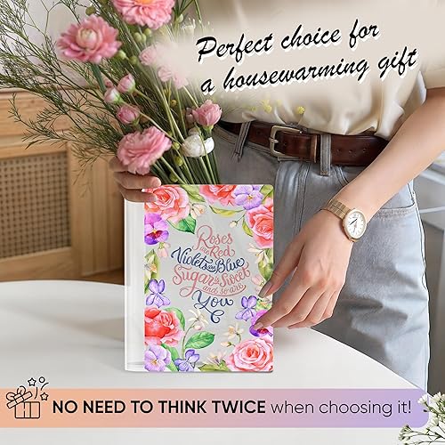 Miniatura 10 de Skywin Florero acrílico transparente (impresión blanca)  Floreros acrílicos para decoración estética de habitación  Florero transparente para