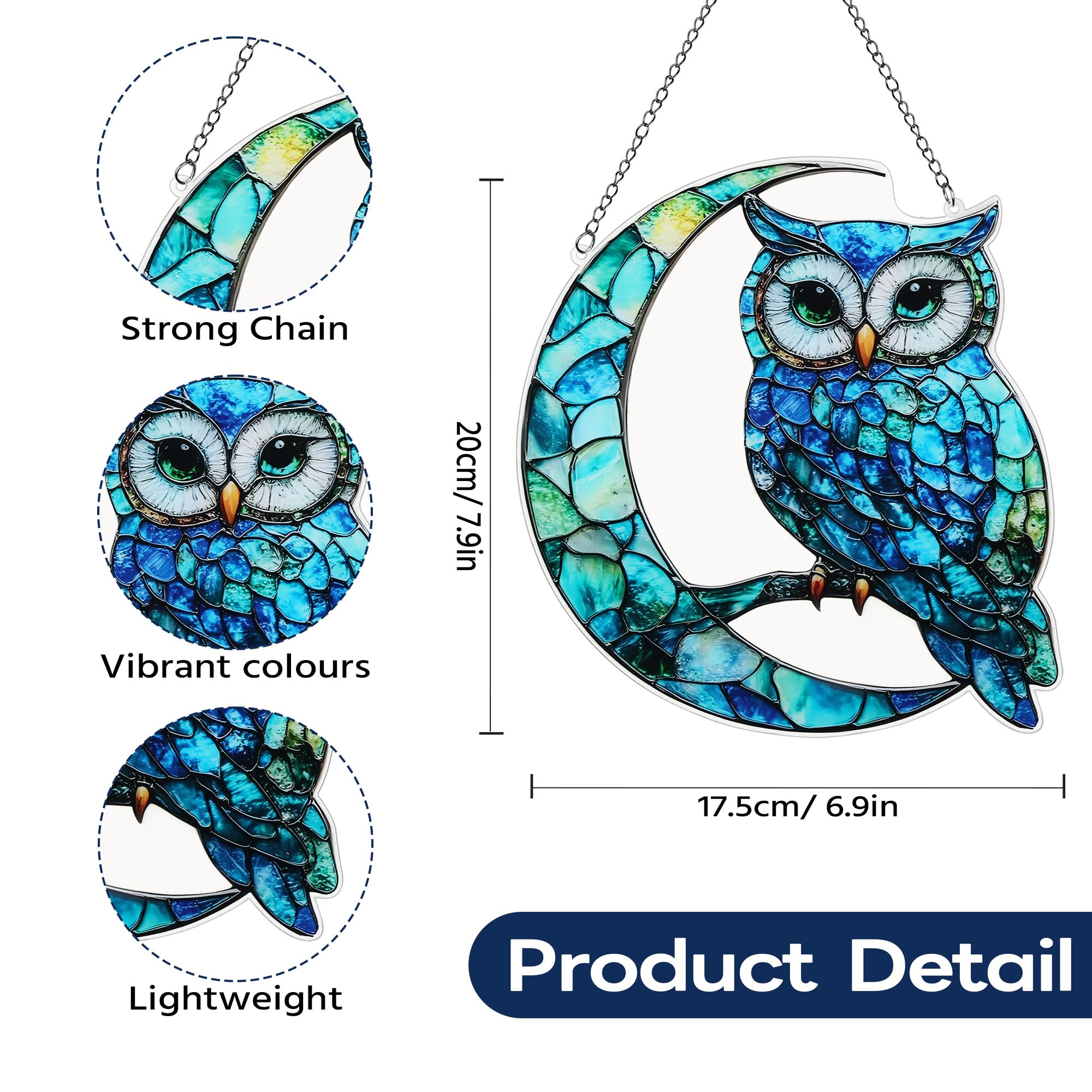 Amazon.co.jp: フクロウサンキャッチャーティール、風変わりなステンド
