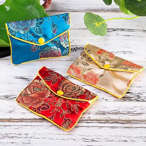 Miniatura 4 de MorTime Bolsas de regalo de seda para joyas, varios colores, paquete de 12, 4 x 3.15 pulgadas, tamaño mediano