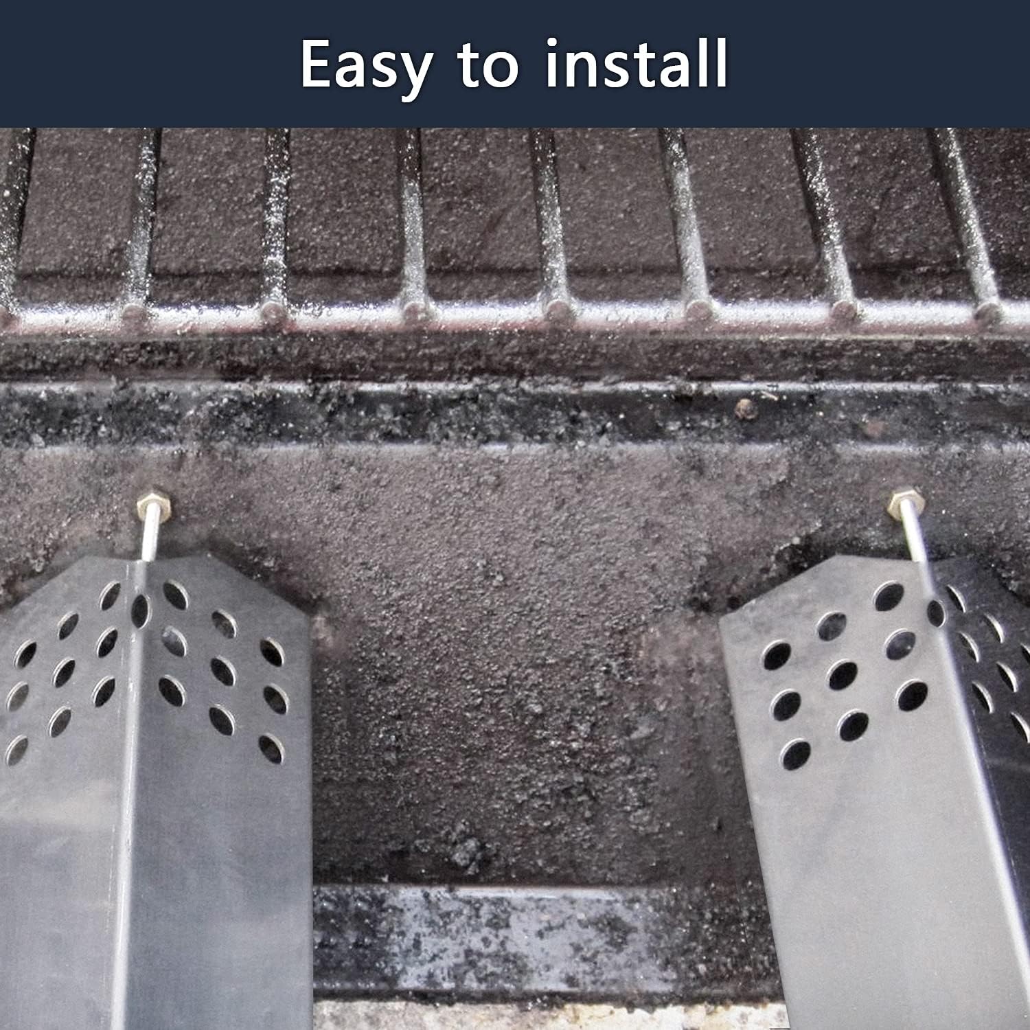 Hongso 304 Stainless Steel Burner Tubes & Heat Shields – Replacement for Nexgrill 4-Burner 720-0830H, 720-0830D, 720-0830X, 720-0783E, 720-0958A, Member's Mark & Kenmore Gas Grills